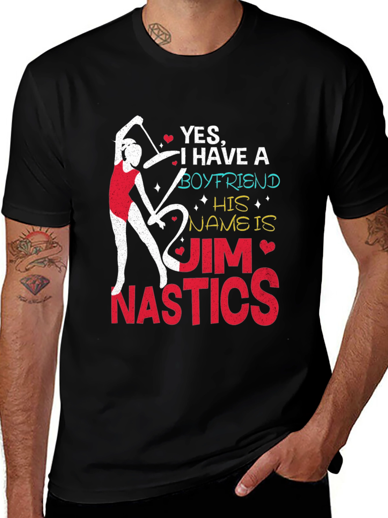 Gymnastics Boyfriend T-Shirt - "Jim Nastics" Novelty Tee