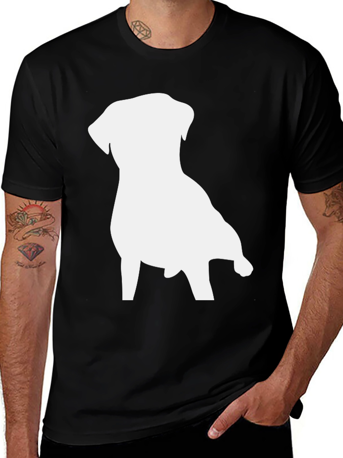 Variant 30 of Dog Silhouette Graphic Tee - Classic Black