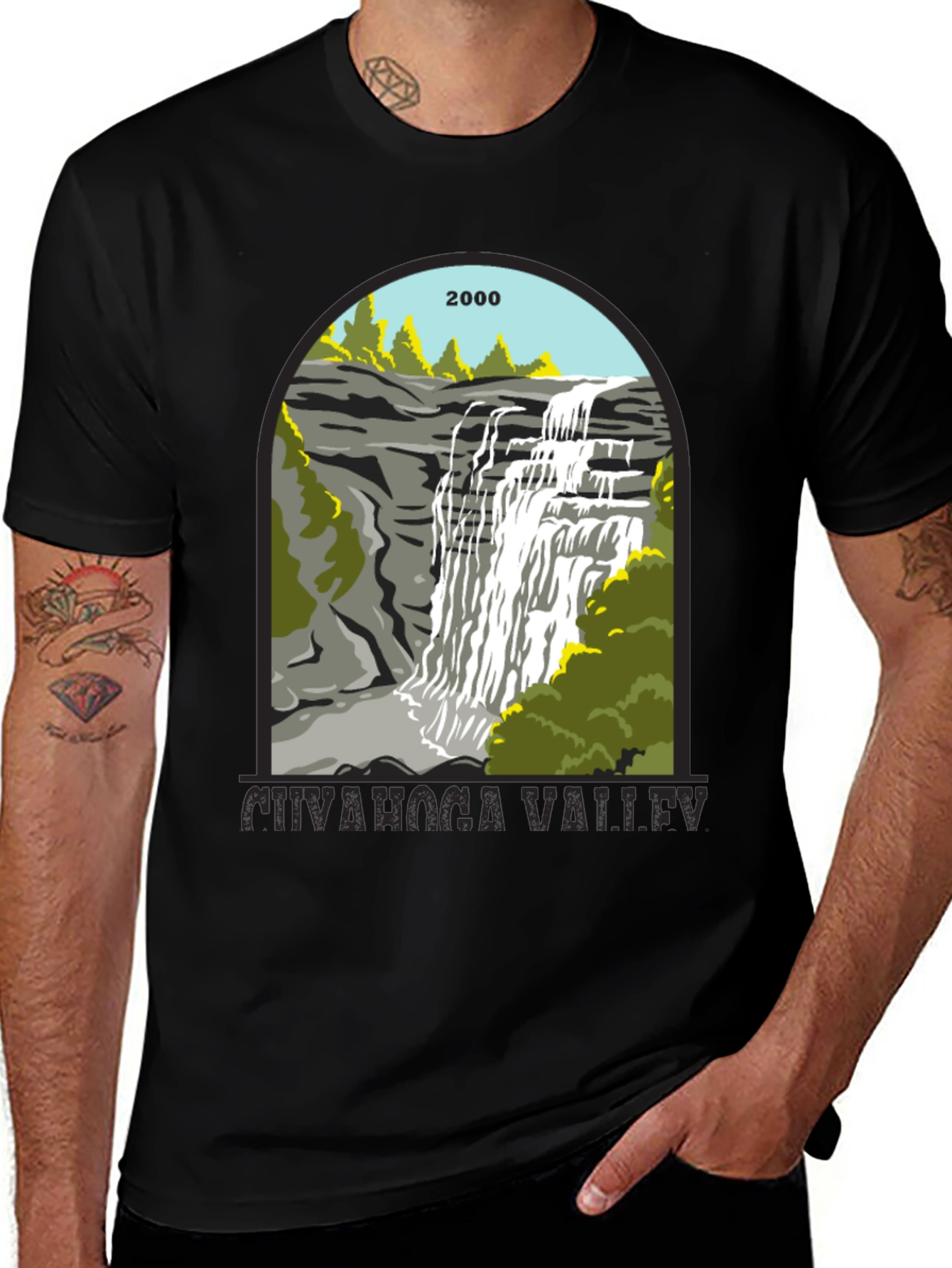 Variant 3 of Cuyahoga Valley 2000 Black T-Shirt