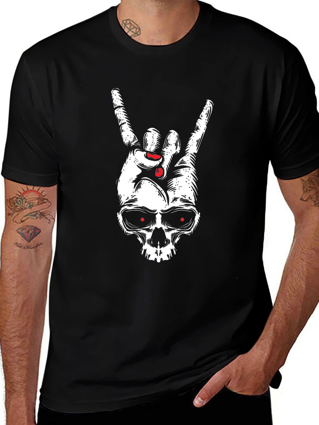 Variant 9 of Rock On Skull T-Shirt