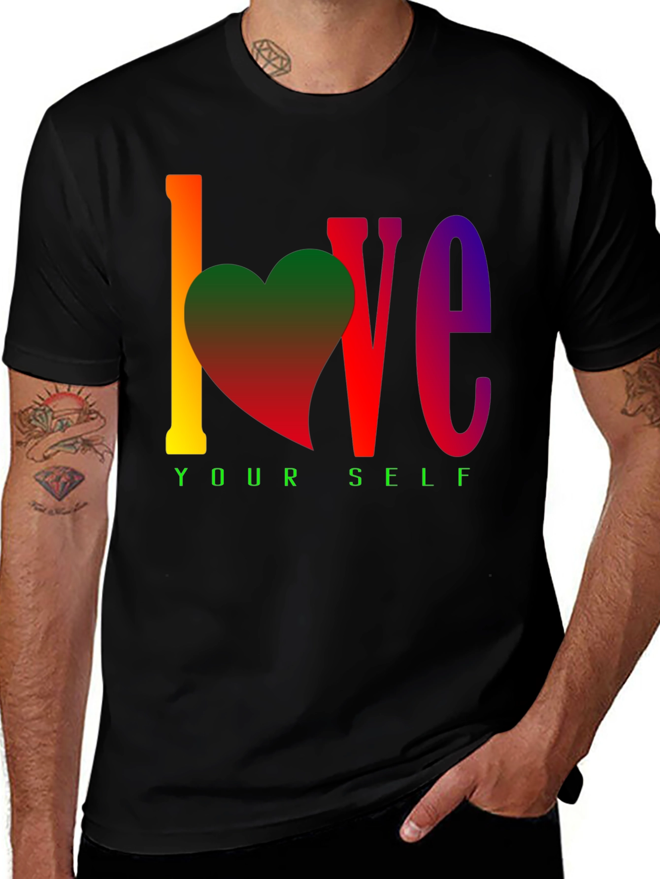 Variant 12 of Love Yourself Rainbow Graphic Tee