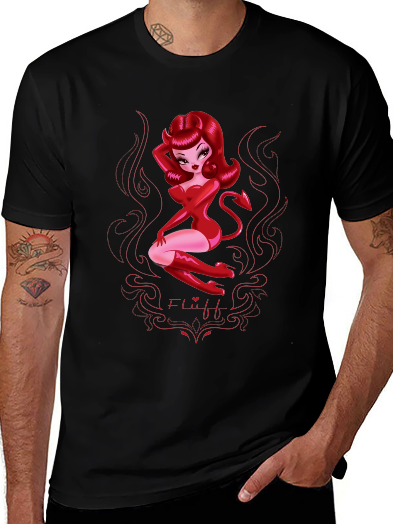 Variant 6 of Devil Girl Graphic Print T-Shirt - Black