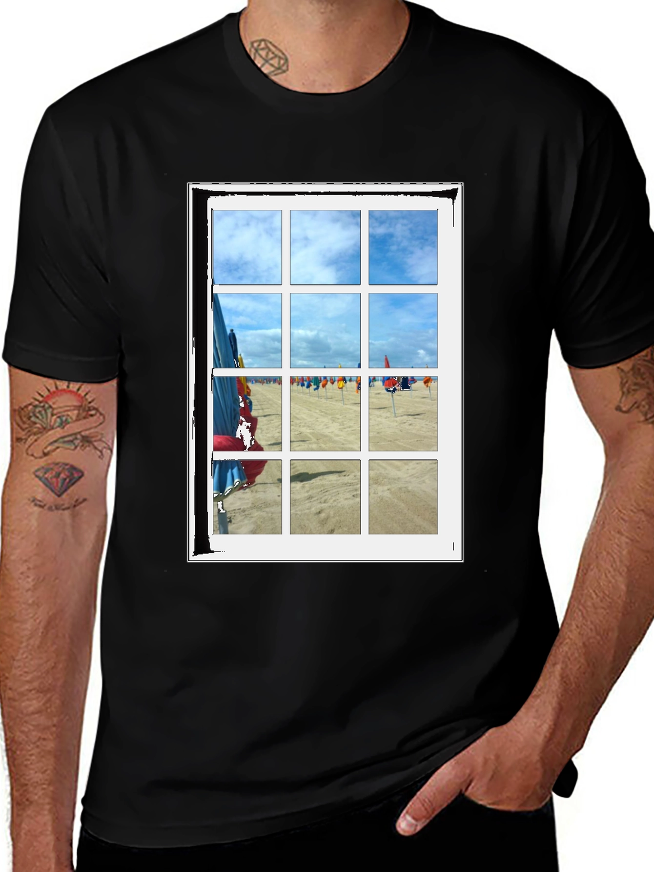 Variant 26 of Beach View T-Shirt - Novelty Graphic Tee
