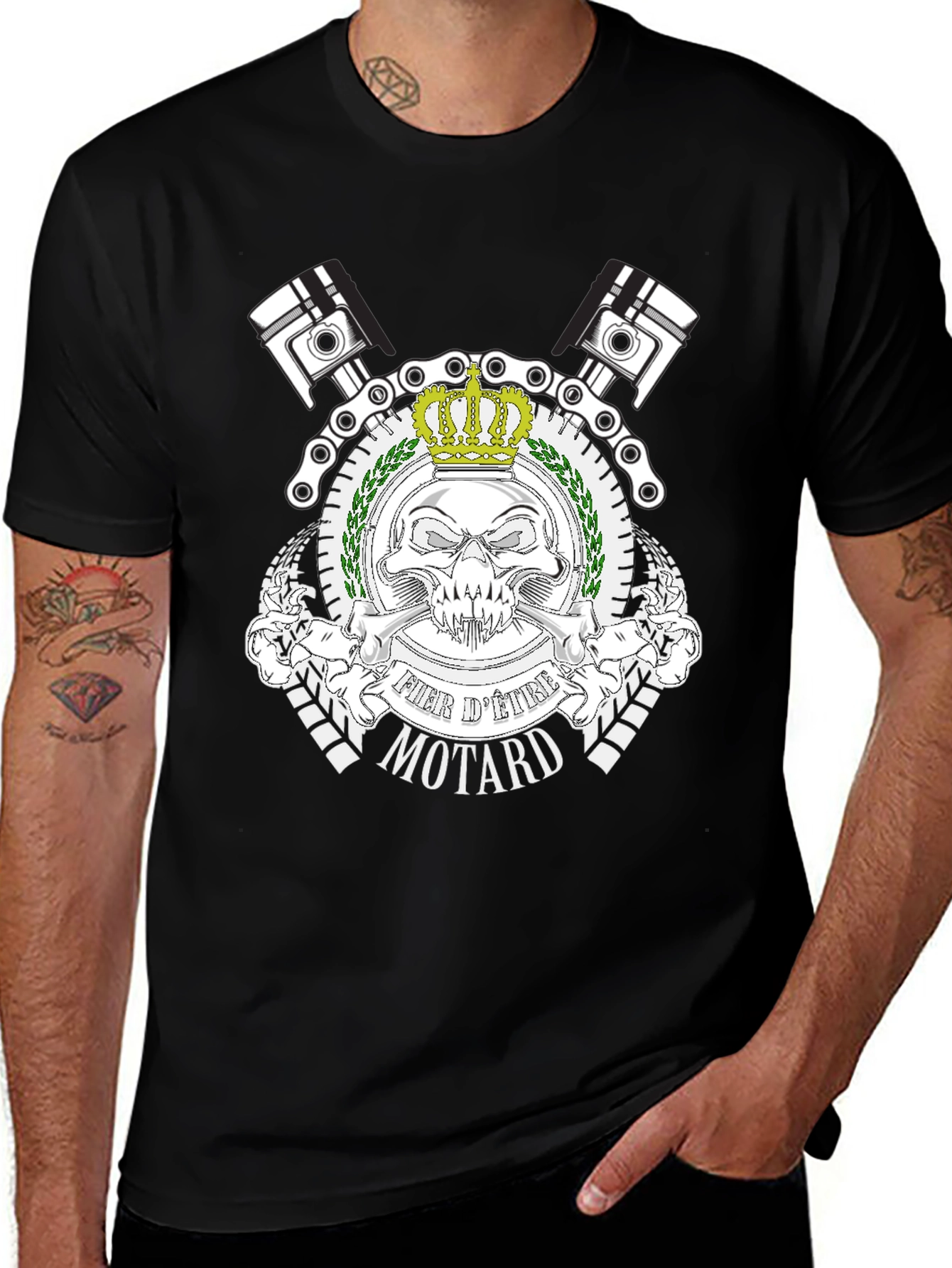 Variant 6 of Fier d'Etre Motard Black T-Shirt