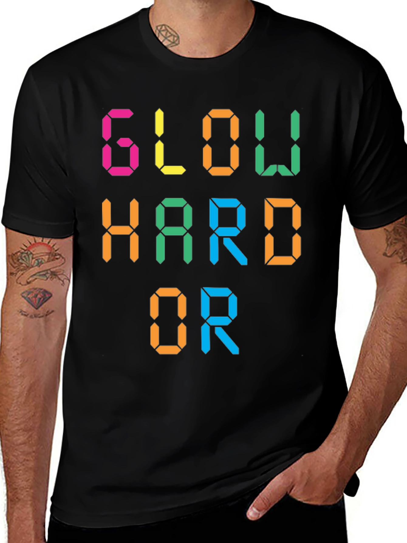 Variant 18 of Glow Hard or Glow Home Graphic Tee
