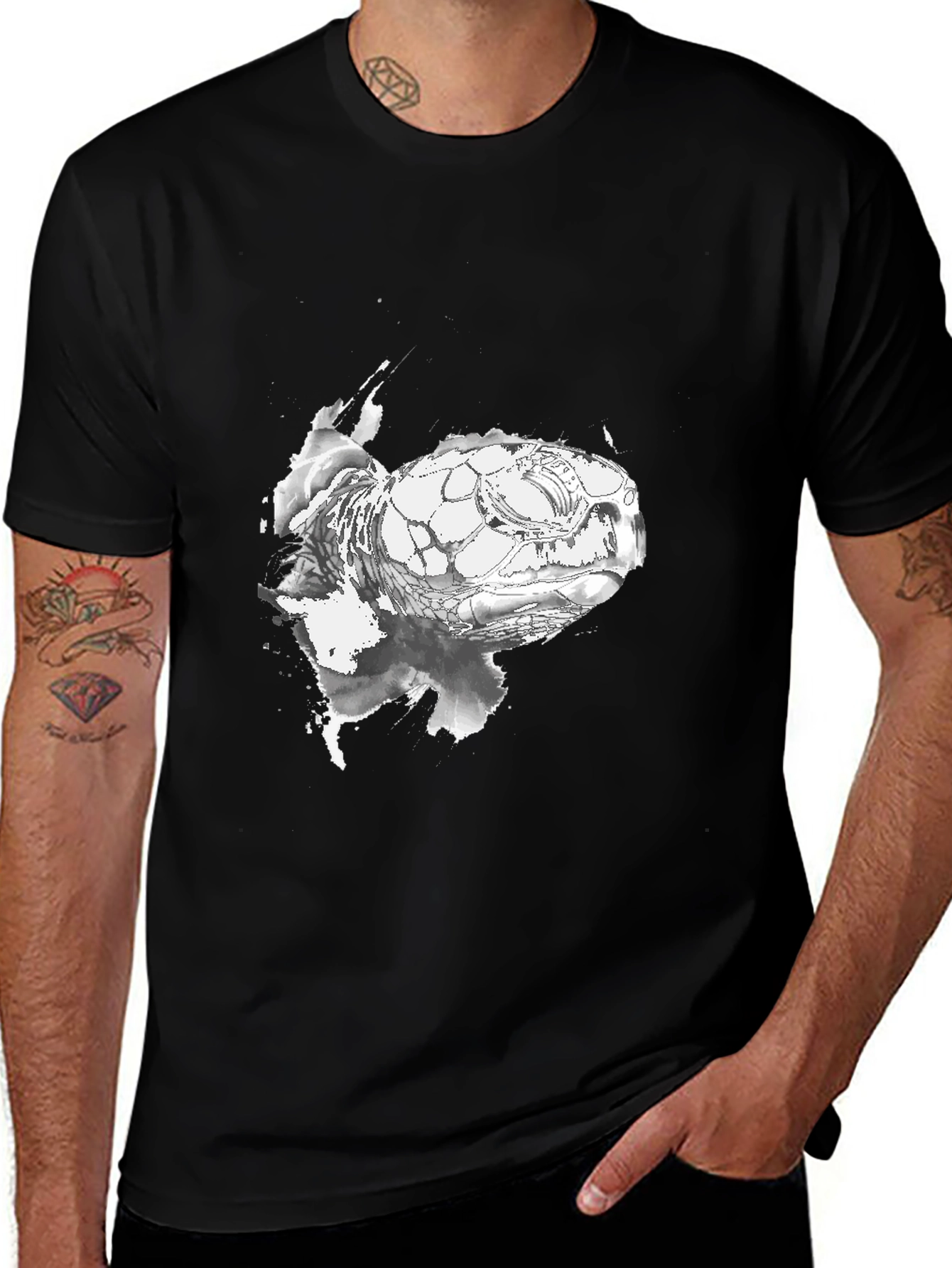 Variant 10 of Turtle Graphic Black T-Shirt - Unique Design