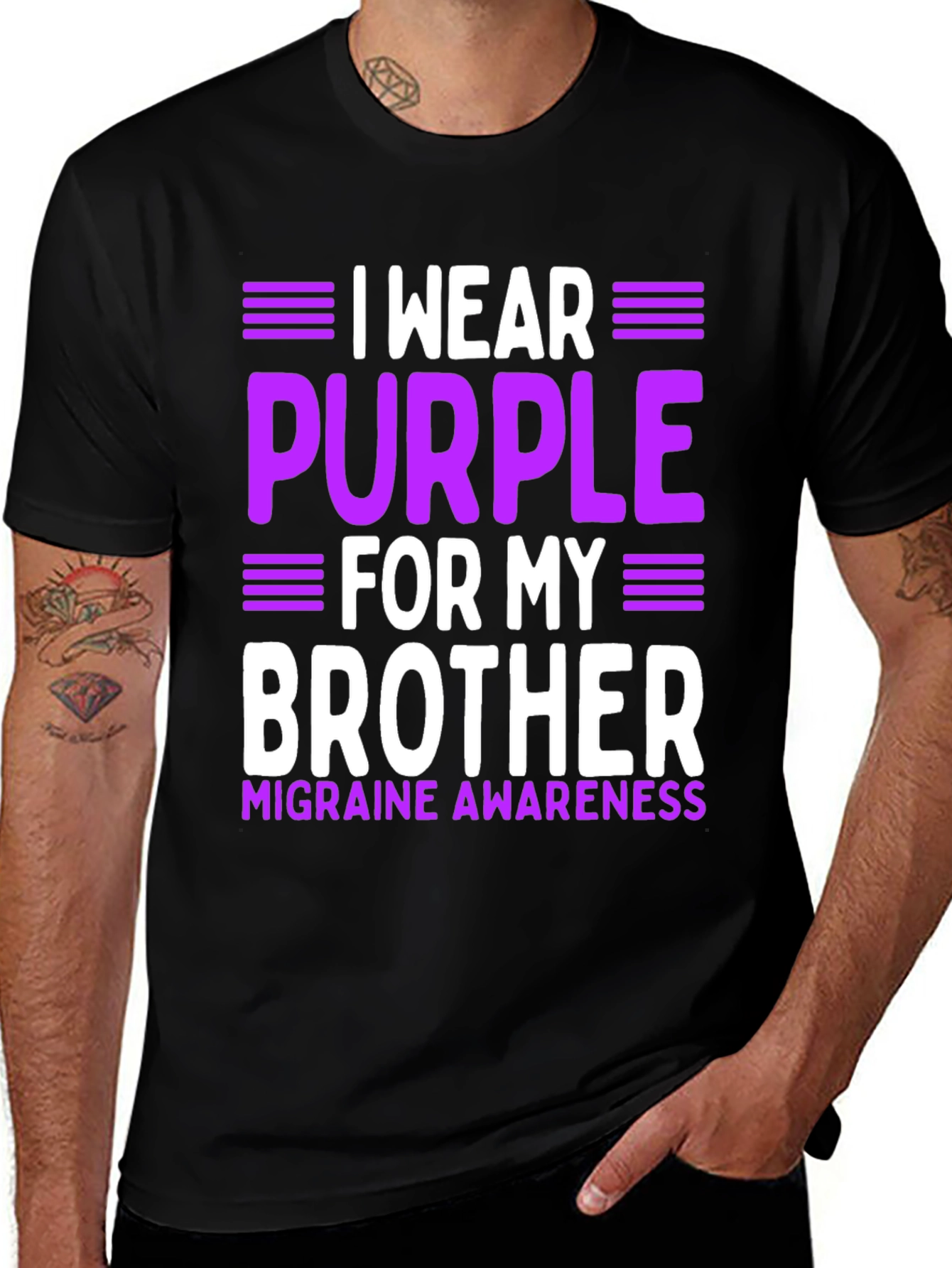 Variant 20 of Purple Migraine Awareness Brother T-Shirt