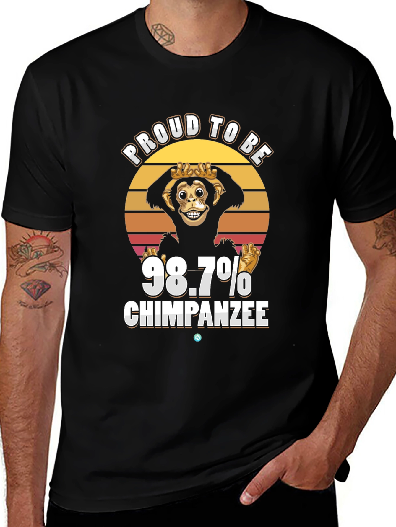 Variant 20 of Proud 98.7% Chimpanzee T-Shirt Funny Ape Tee