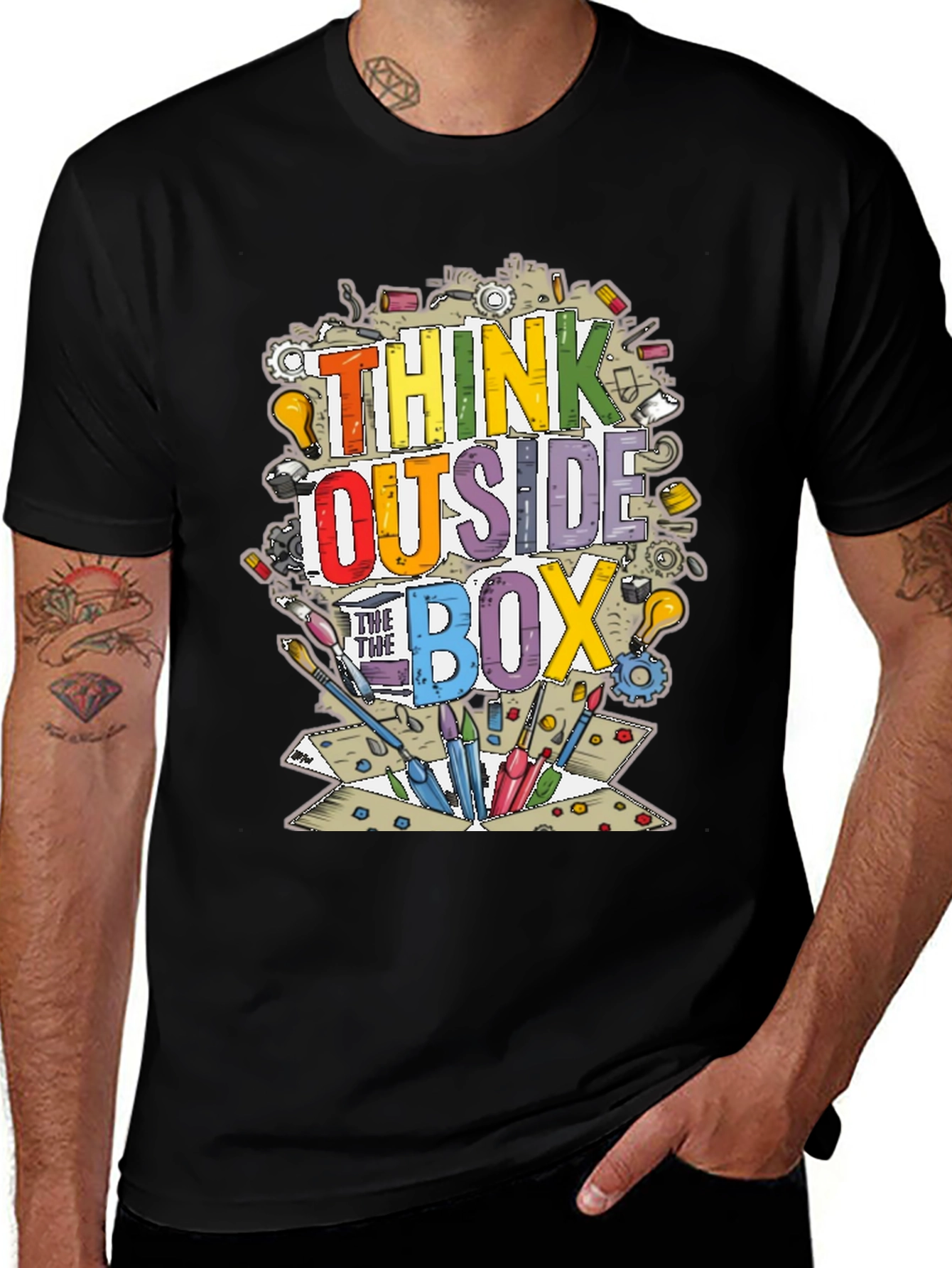 Variant 10 of Think Outside the Box Graphic Tee