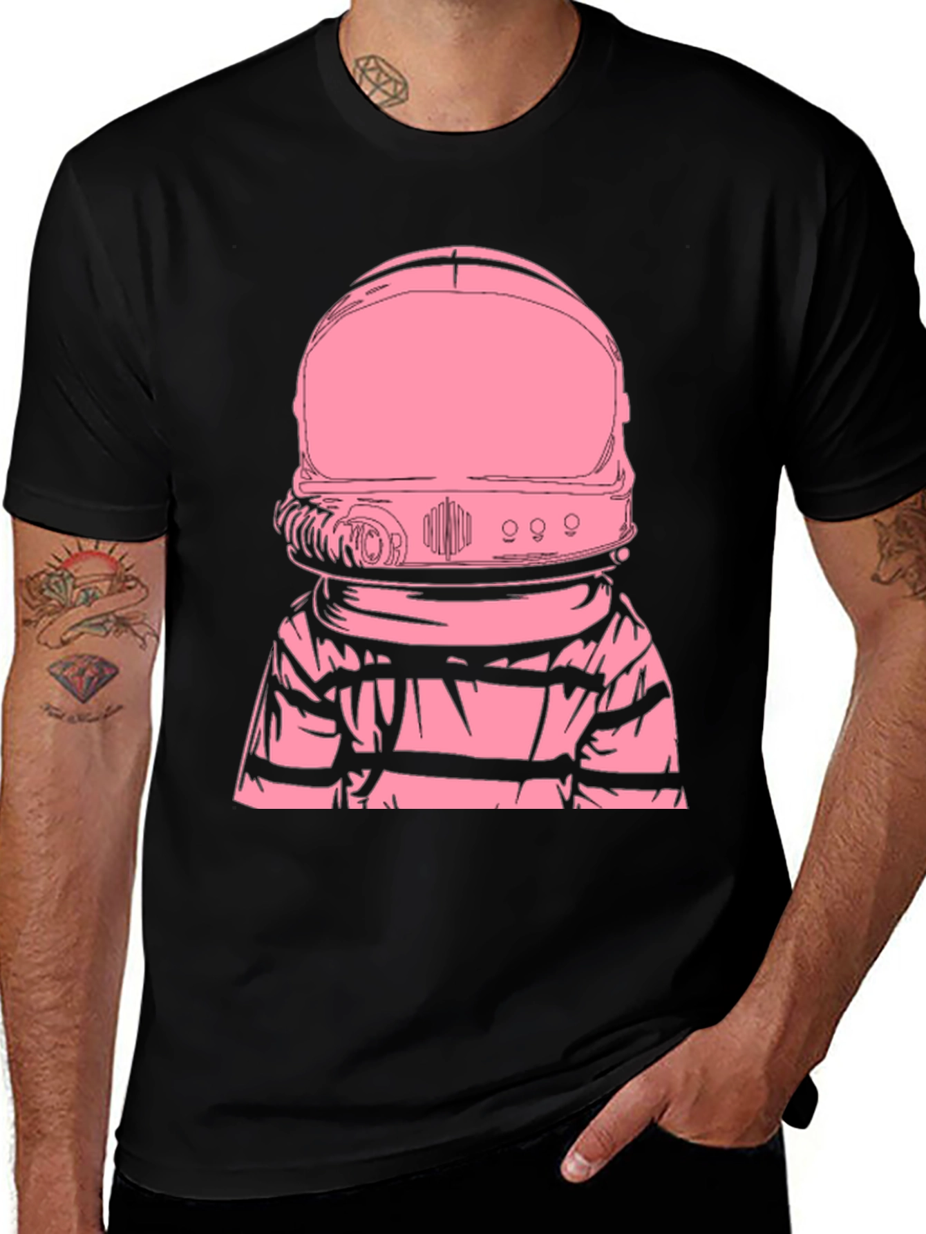 Variant 28 of Pink Astronaut Graphic T-Shirt - Casual Wear