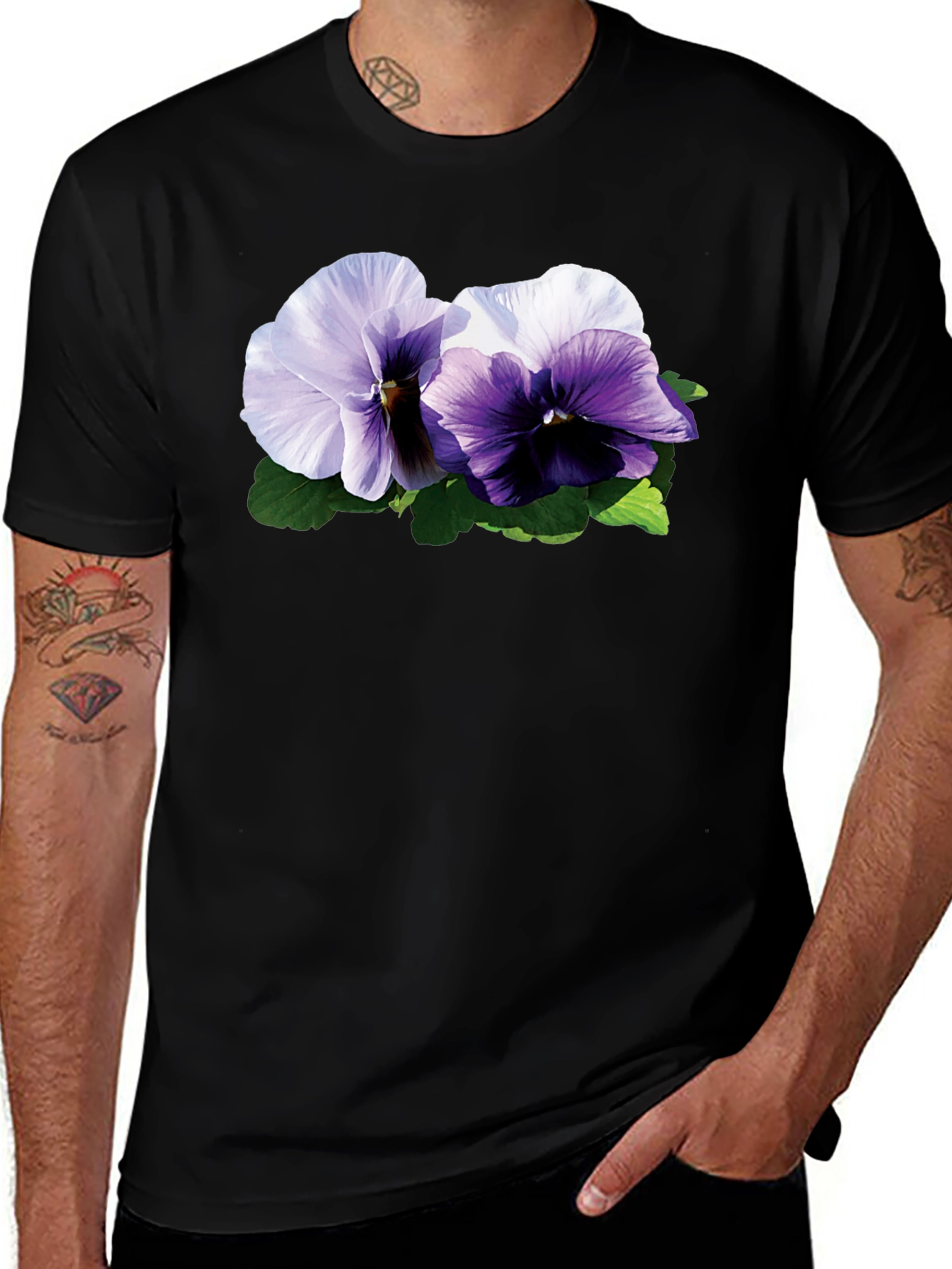 Variant 19 of Floral T-Shirt - Pansy Graphic Tee