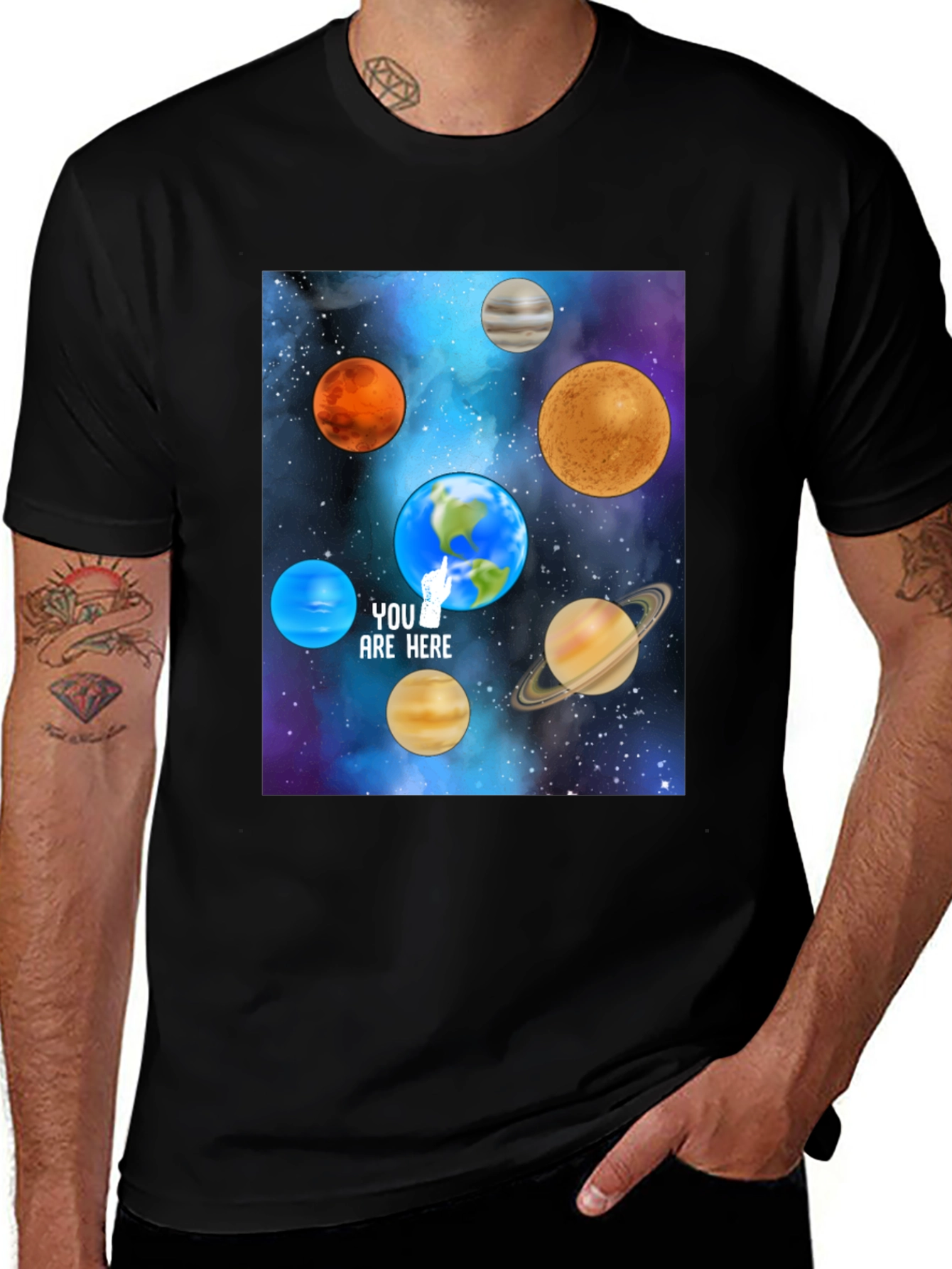 Variant 5 of Planets T-Shirt - "You Are Here" Space Tee