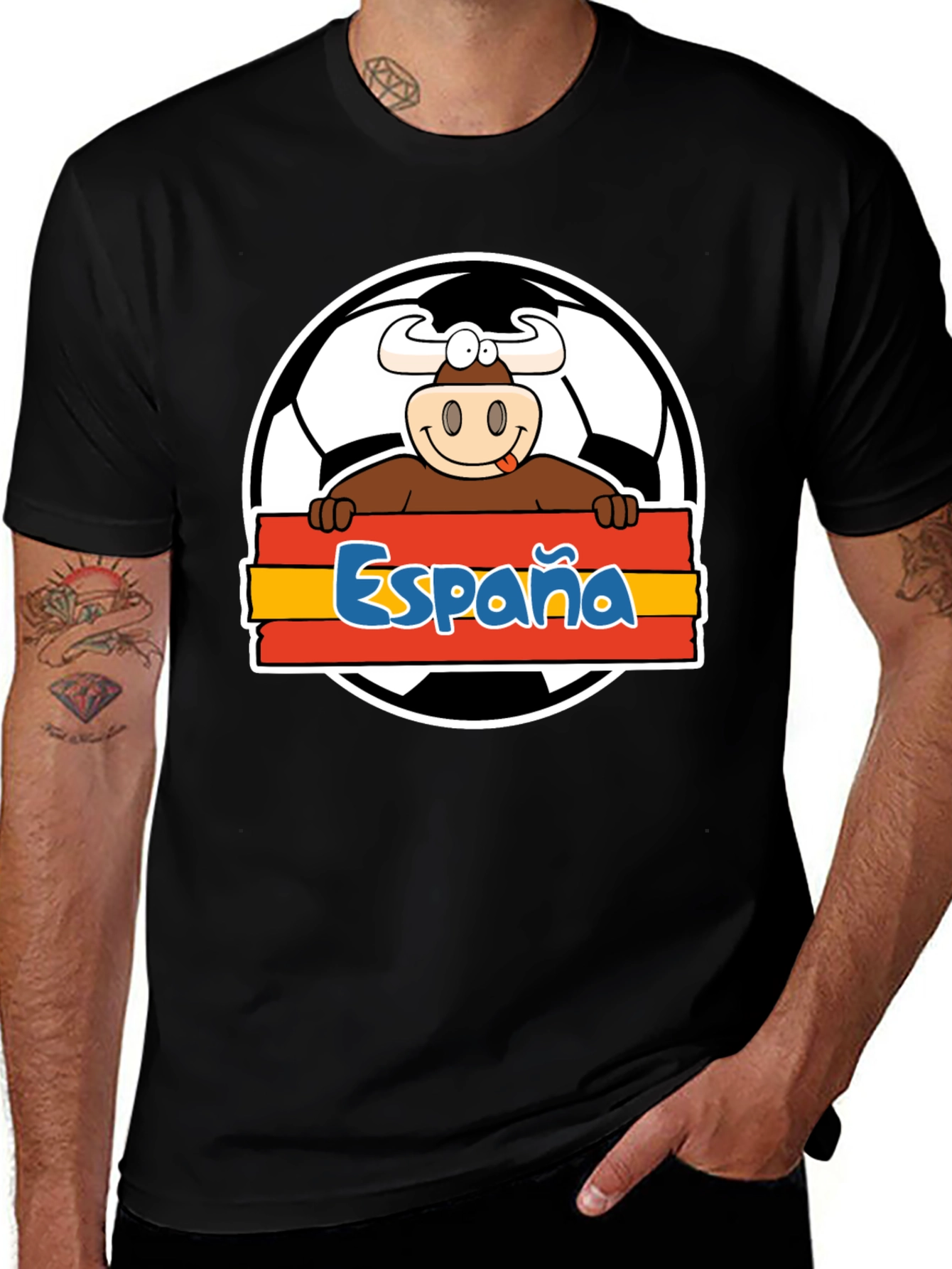 Variant 10 of Spain Soccer Bull T-Shirt - Viva España Football Tee!