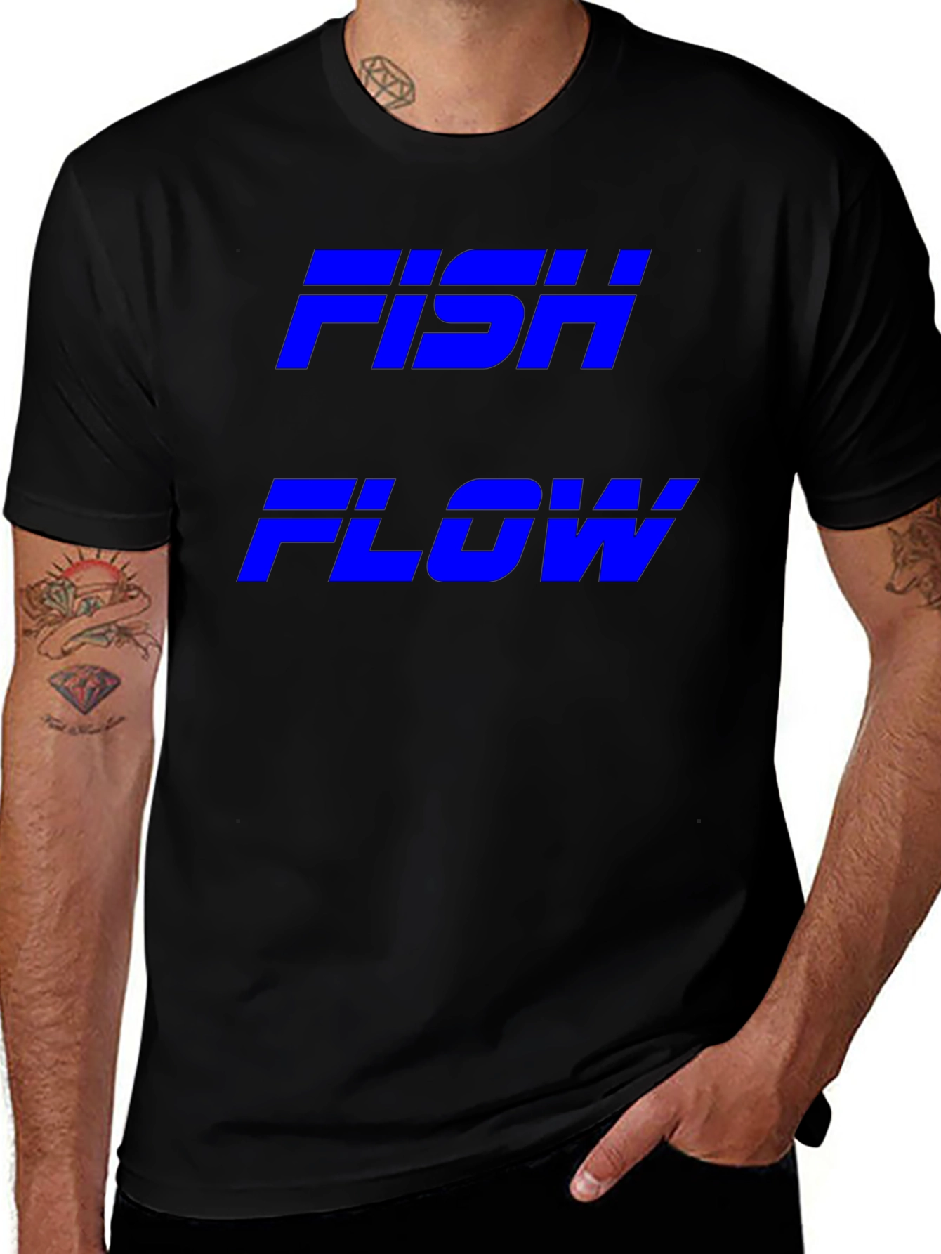 Variant 7 of FISH FLOW Black Graphic T-Shirt
