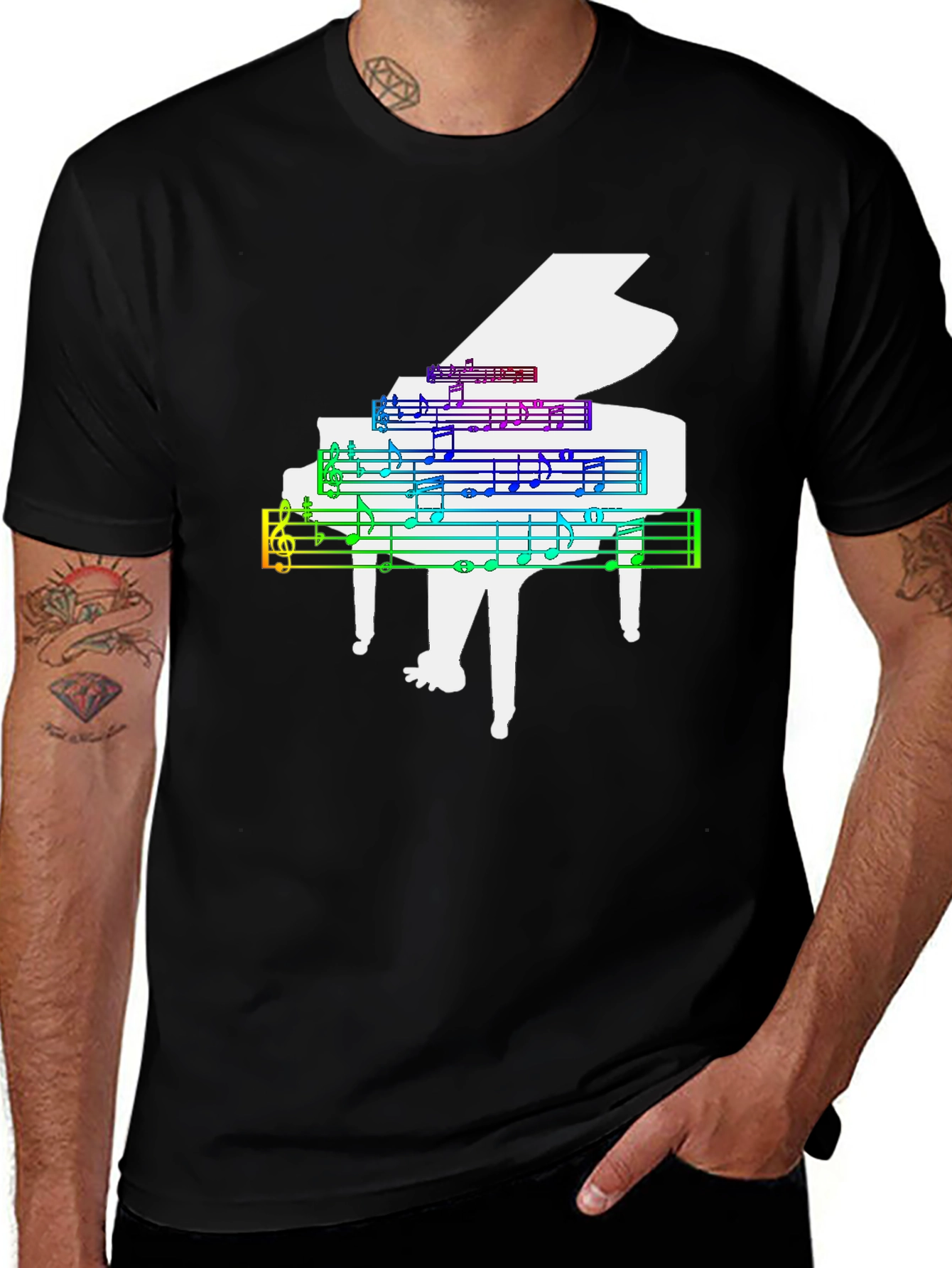 Variant 29 of Musical Piano T-Shirt - Colorful Music Design