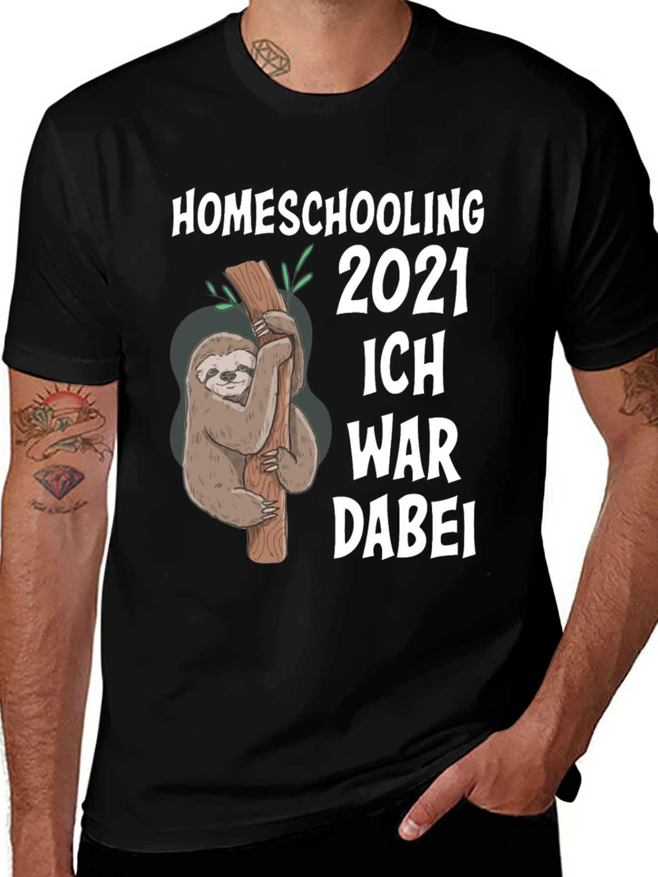 Variant 9 of Homeschooling 2021 Sloth Graphic Tee