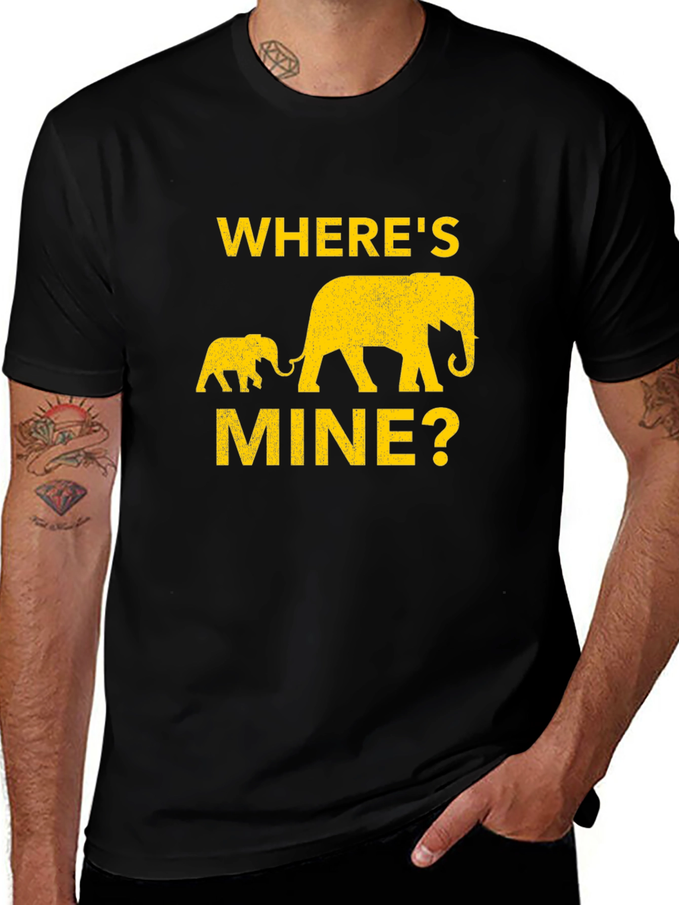 Variant 27 of Where's Mine? Elephant Graphic Print Tee