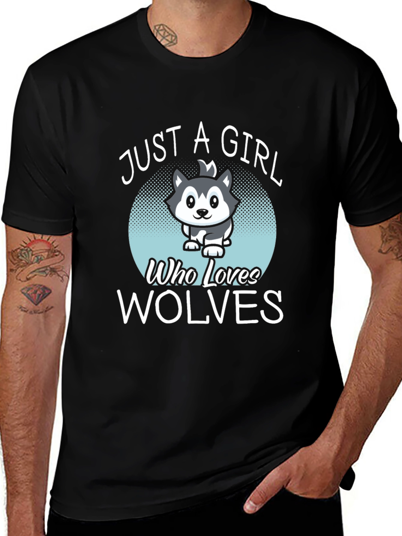 Variant 24 of Just A Girl Who Loves Wolves Graphic Tee