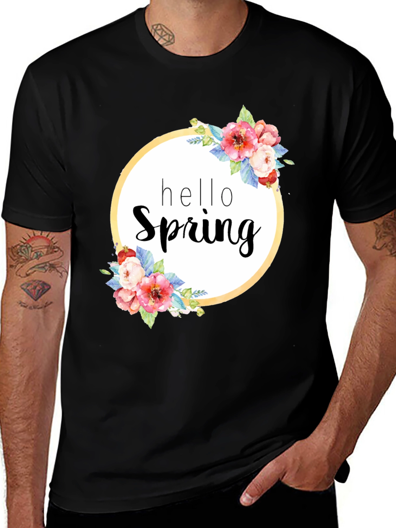 Hello Spring Floral Graphic T-Shirt