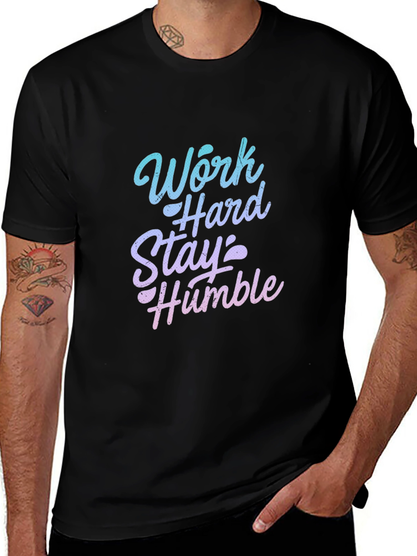 Variant 19 of Work Hard Stay Humble Graphic T-Shirt