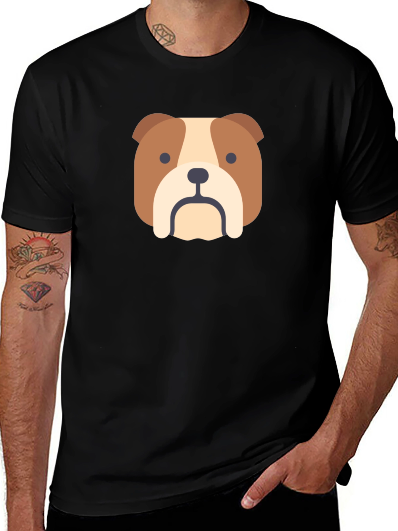 Variant 2 of Bulldog Graphic Tee - Classic Black T-Shirt