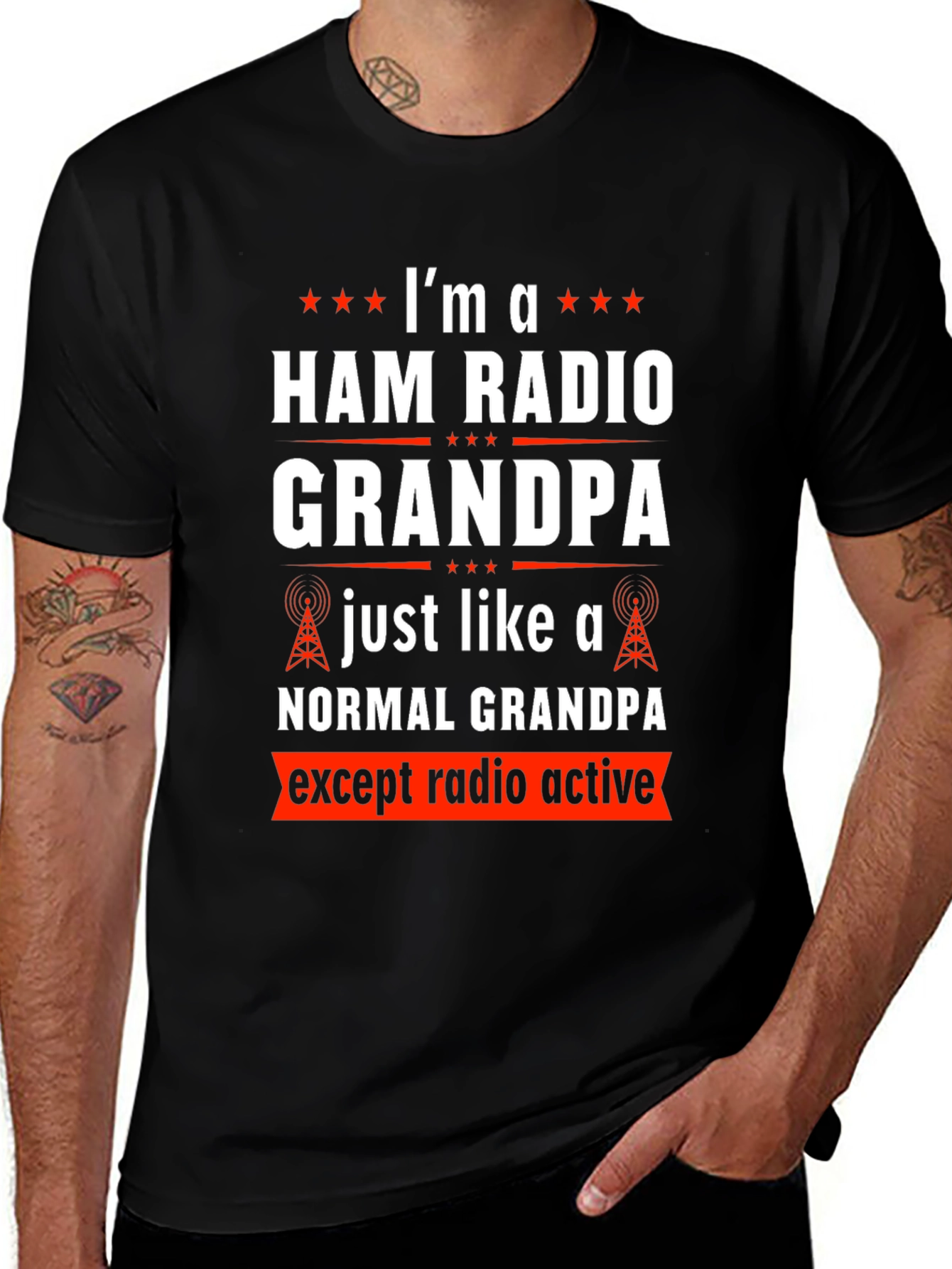Variant 22 of Ham Radio Grandpa T-Shirt - Radio Active