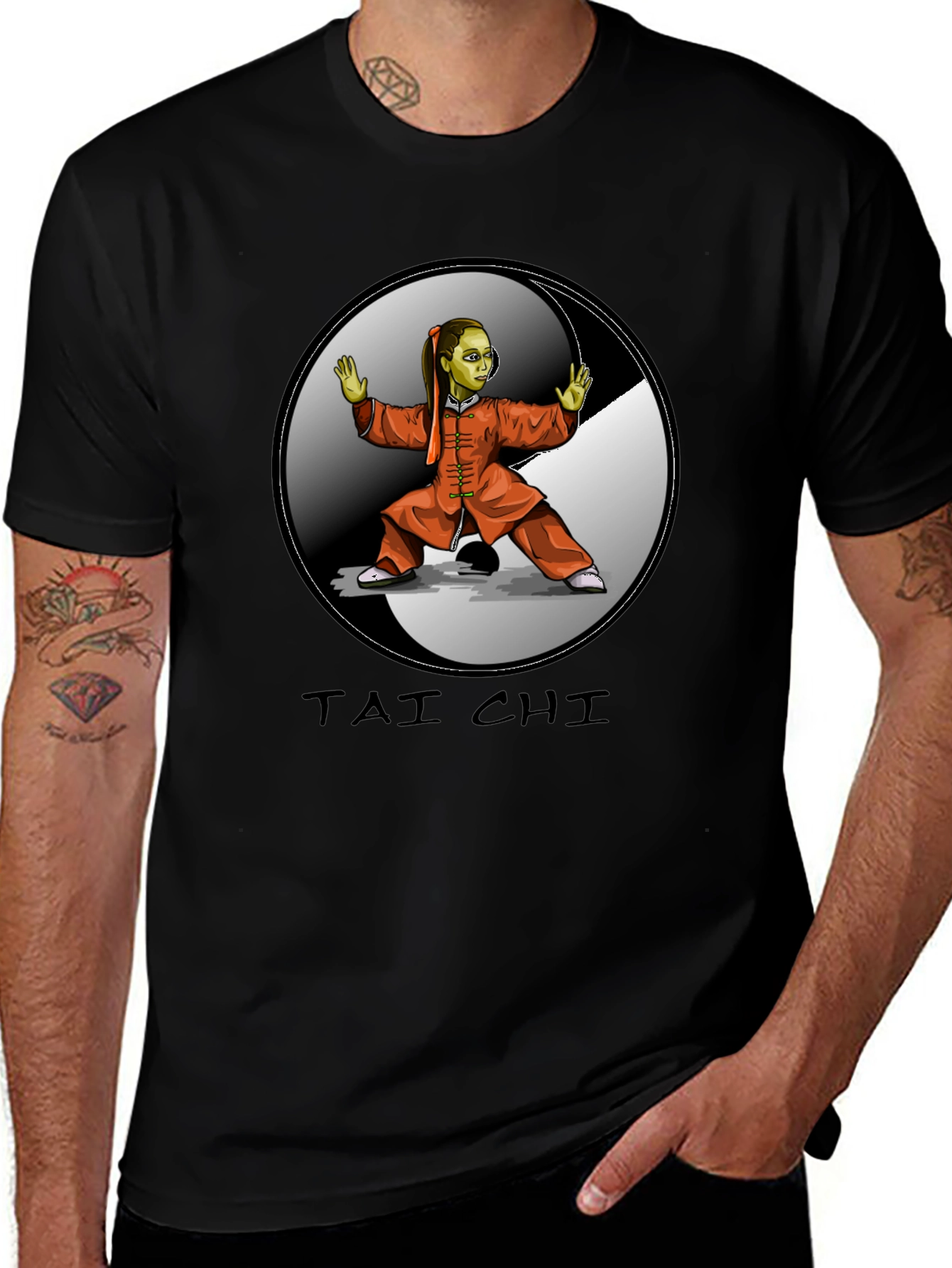 Tai Chi Graphic T-Shirt - Martial Arts Yin Yang Design