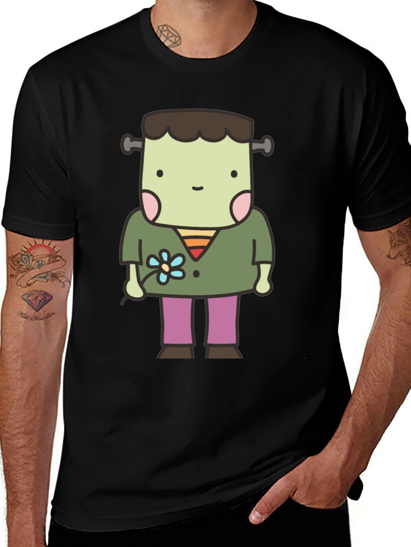 Variant 10 of Cartoon Frankenstein T-Shirt - Quirky Halloween Tee