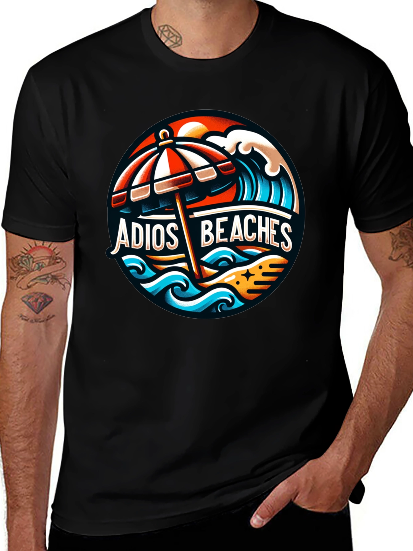 Variant 22 of Adios Beaches Graphic T-Shirt - Summer Vacation Tee