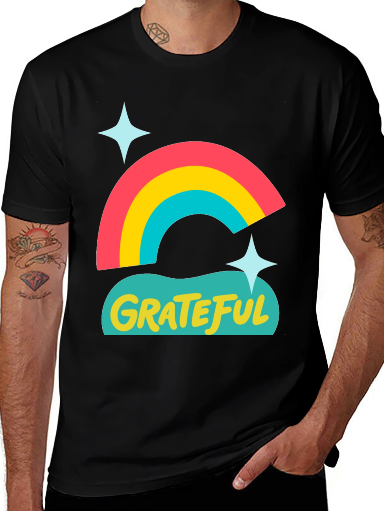 Variant 11 of Grateful Rainbow Graphic T-Shirt