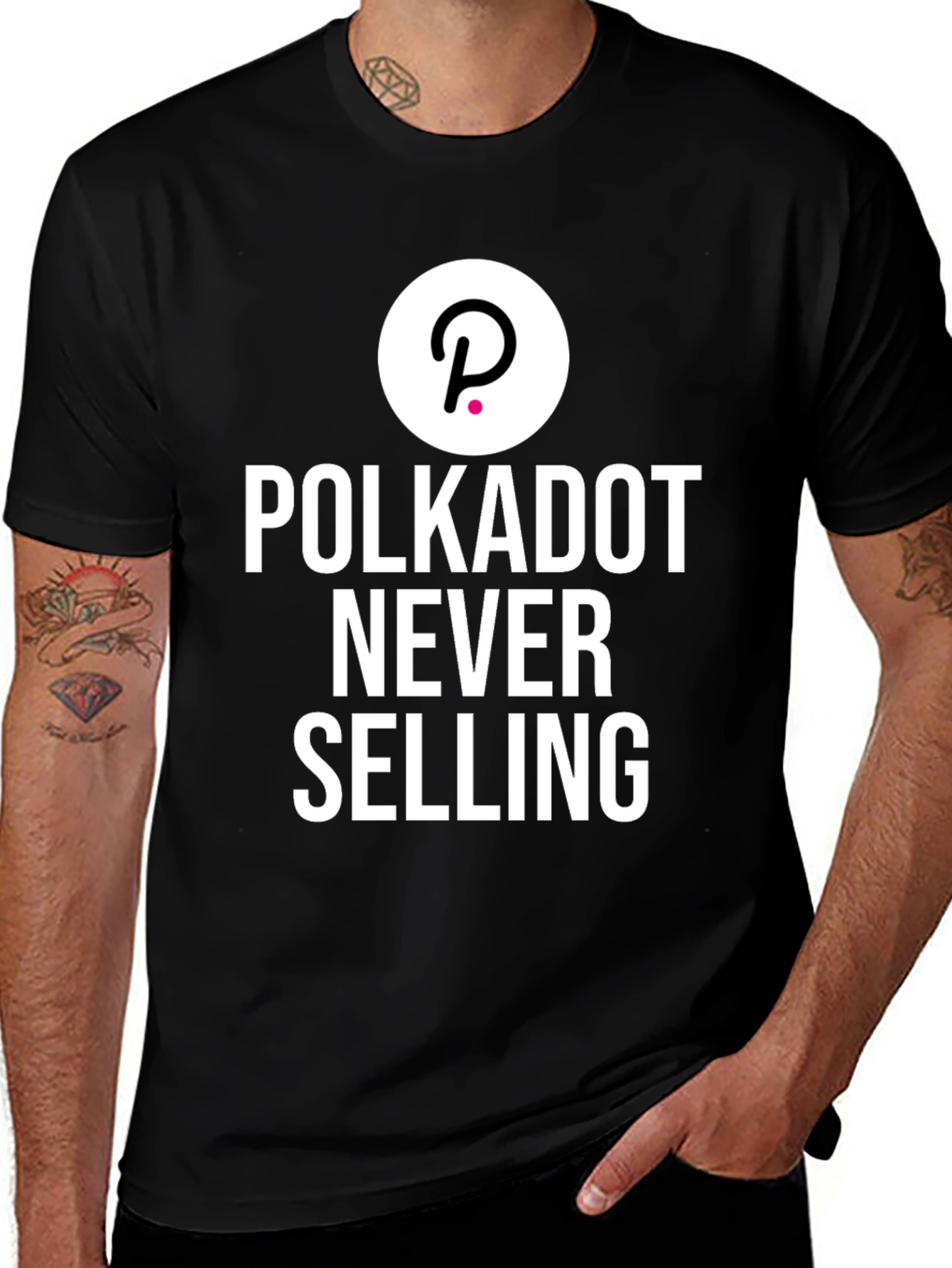 Variant 24 of Polkadot Never Selling Black Graphic Tee