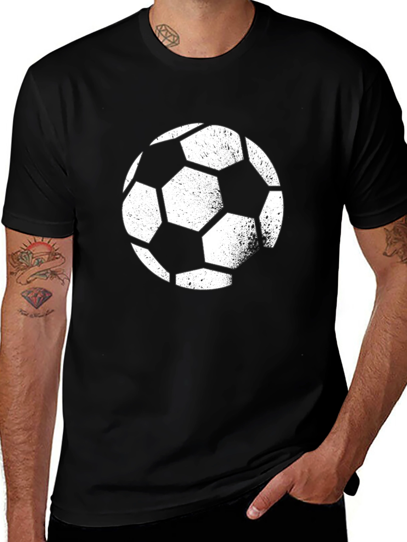 Variant 21 of Soccer Ball Graphic Tee - Black Casual Shirt