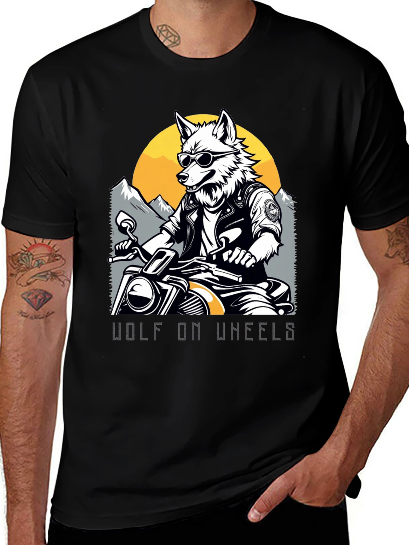 Variant 14 of Wolf on Wheels Graphic T-Shirt