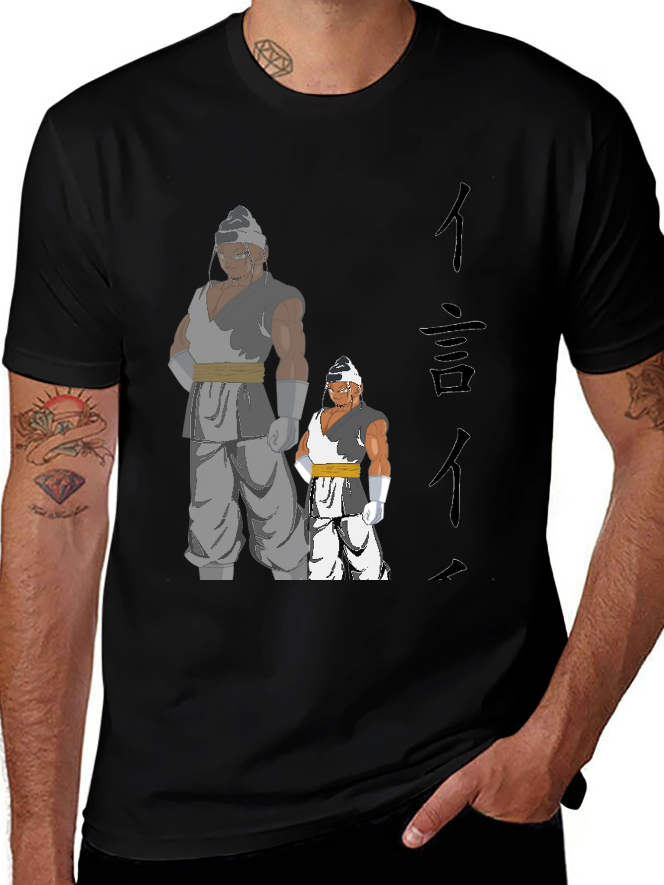 Variant 7 of Anime Character Black T-Shirt