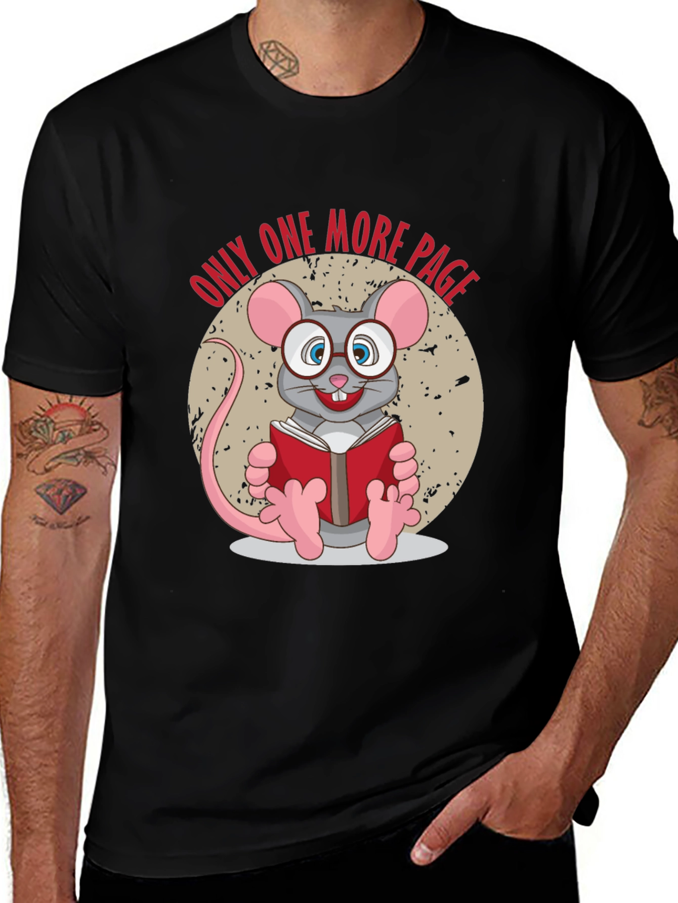 Only One More Page T-Shirt - Reading Mouse