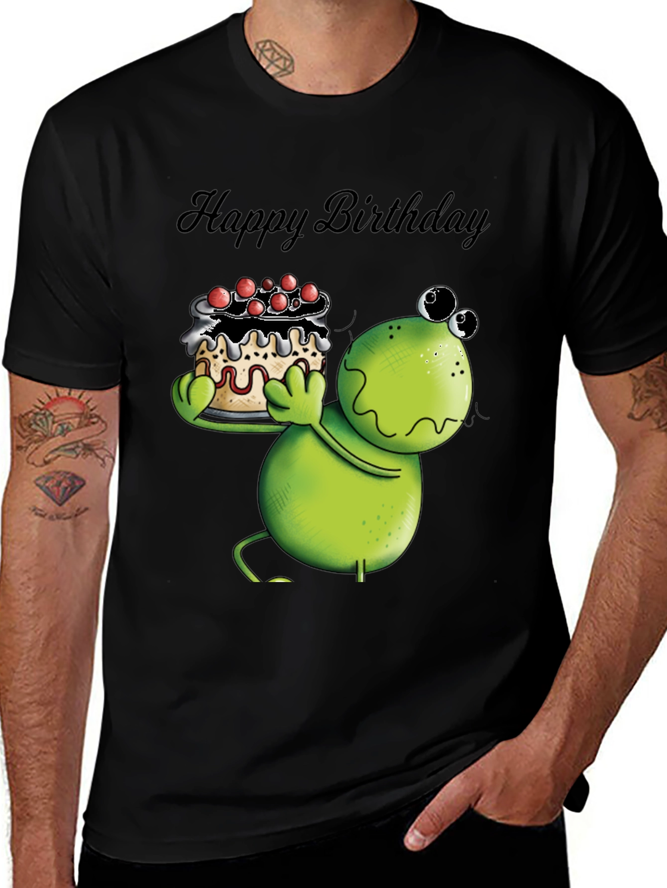 Variant 18 of Funny Frog Happy Birthday T-Shirt