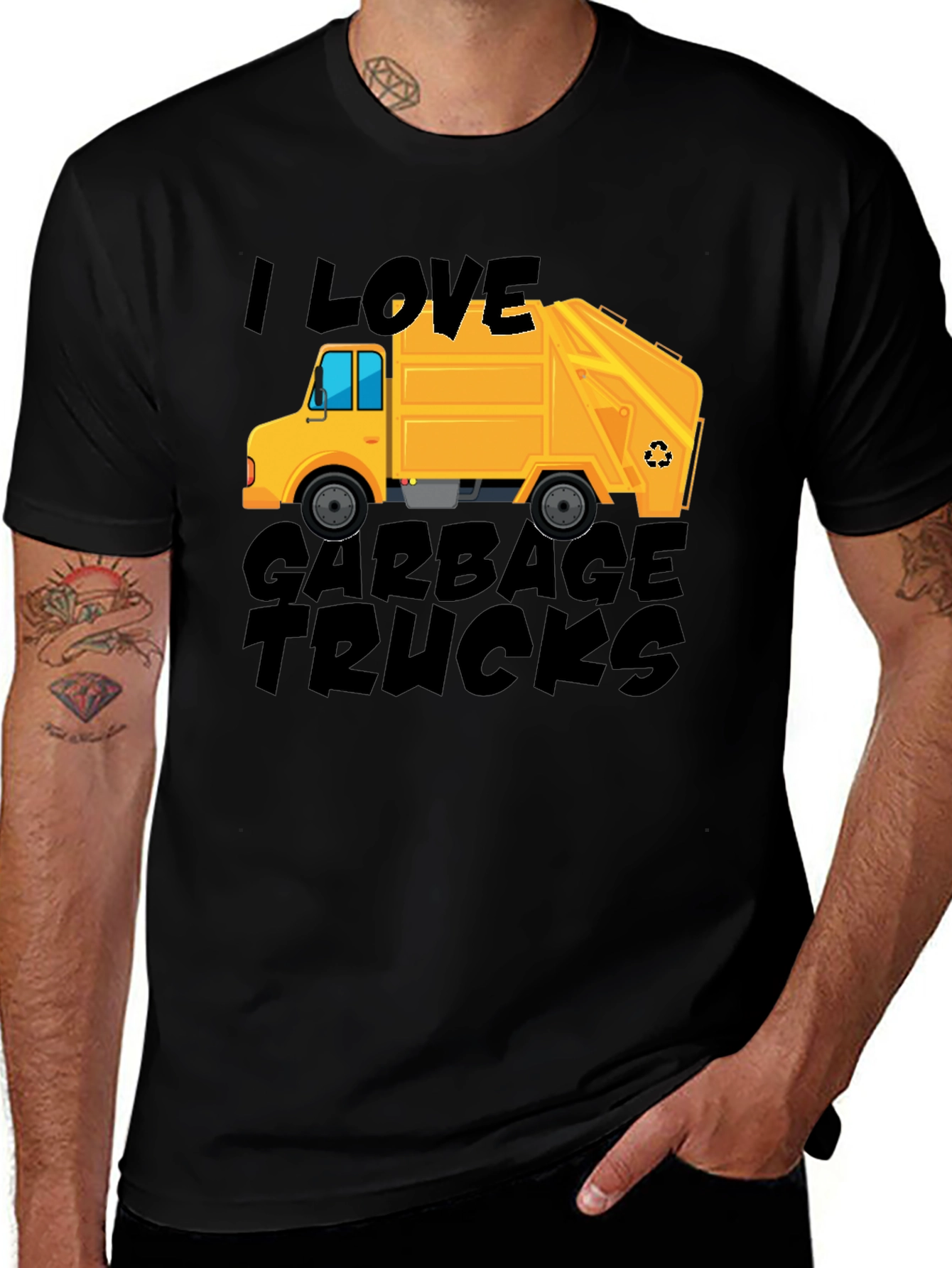 Variant 30 of I Love Garbage Trucks Graphic Tee