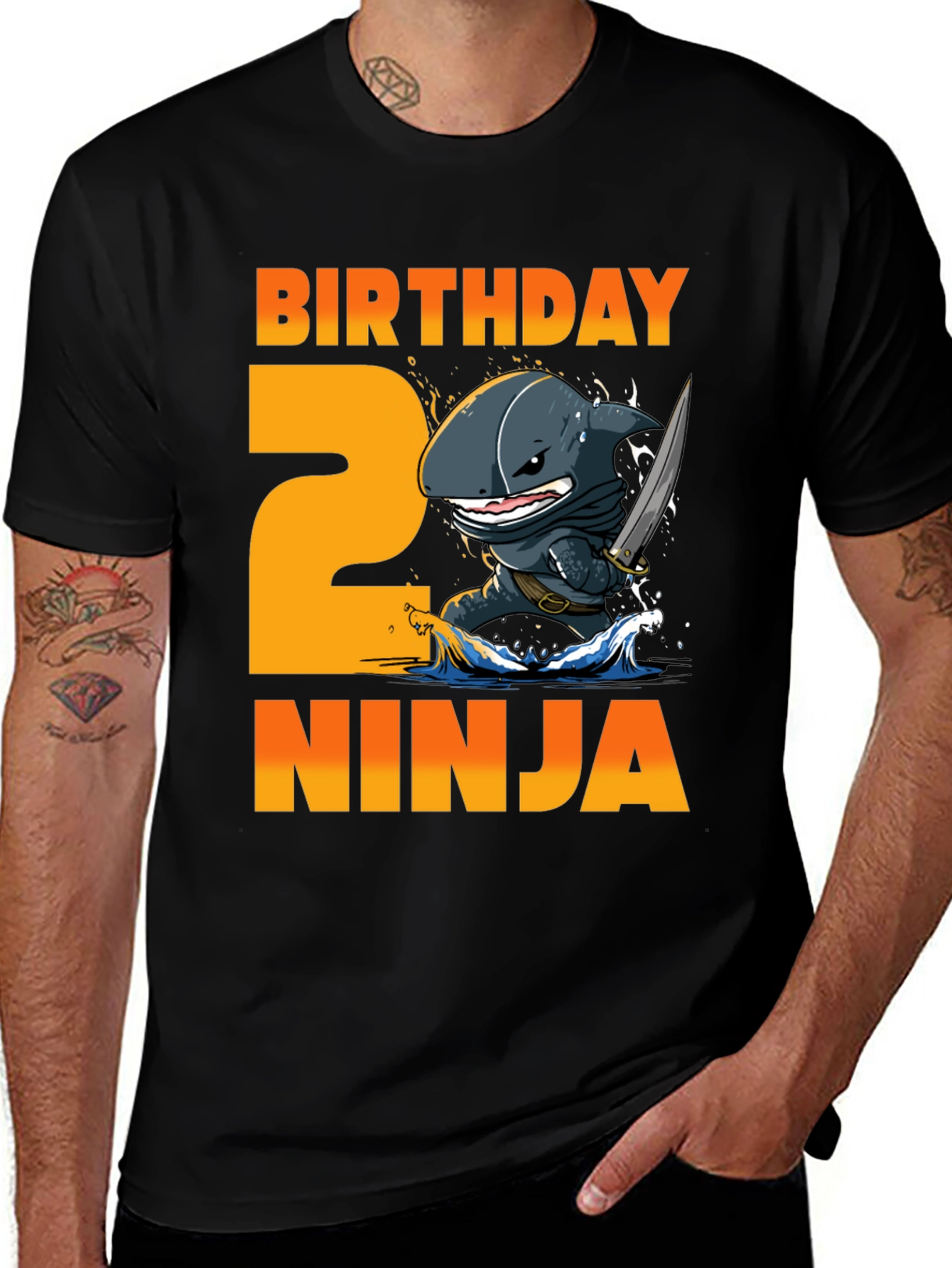 Variant 27 of Birthday Ninja 2nd Birthday Shark T-Shirt