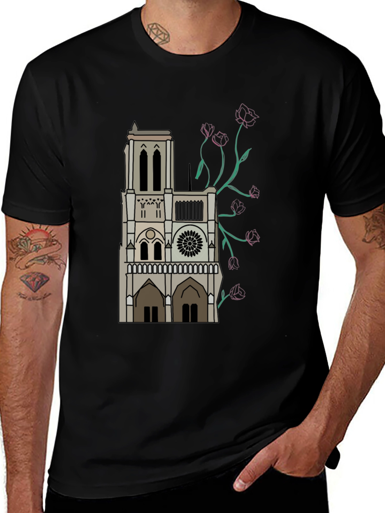 Variant 24 of Notre Dame Cathedral Graphic Tee - Trendy Unisex T-Shirt