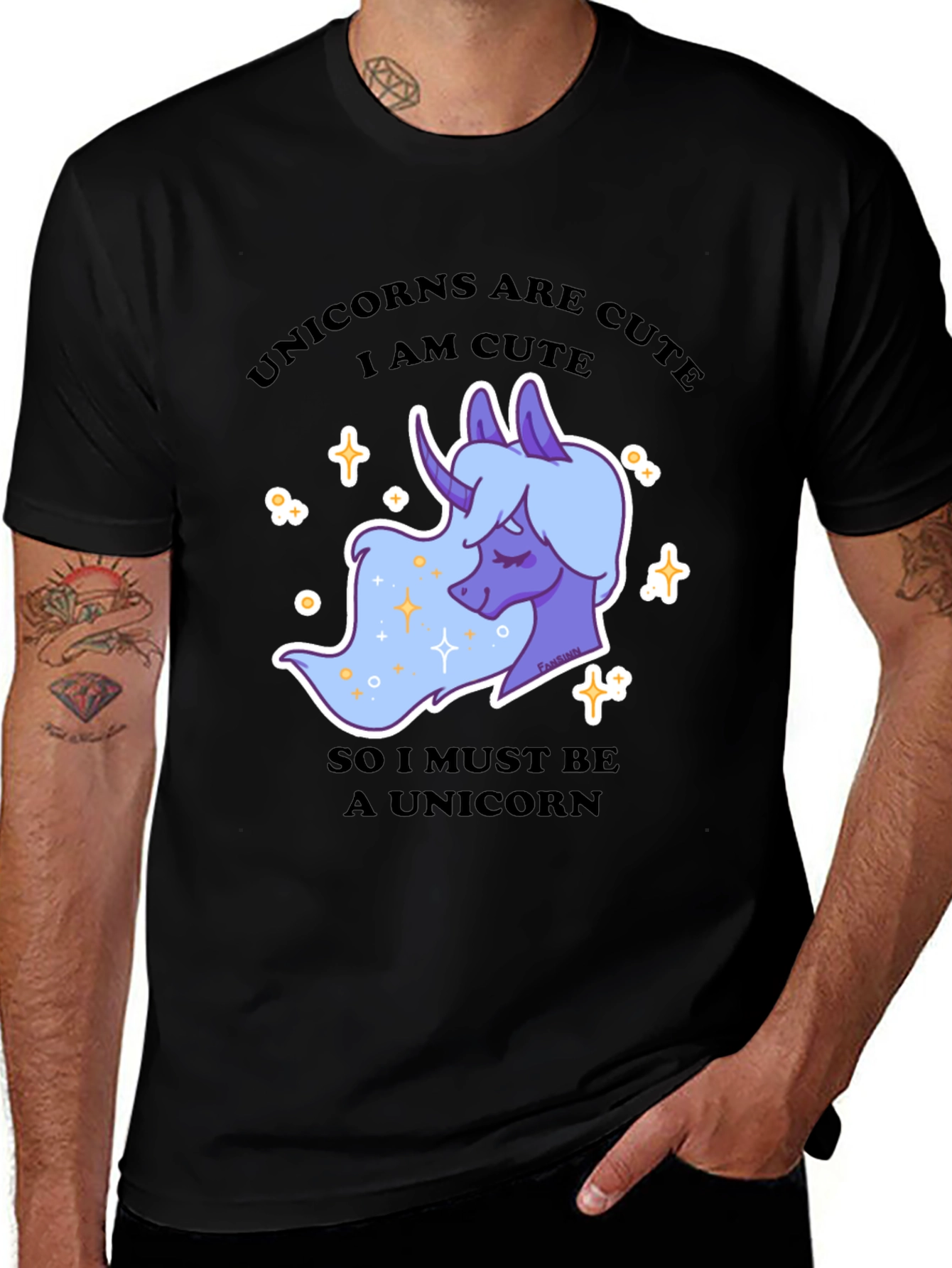 Variant 24 of Unicorns Are Cute Men's Black T-Shirt