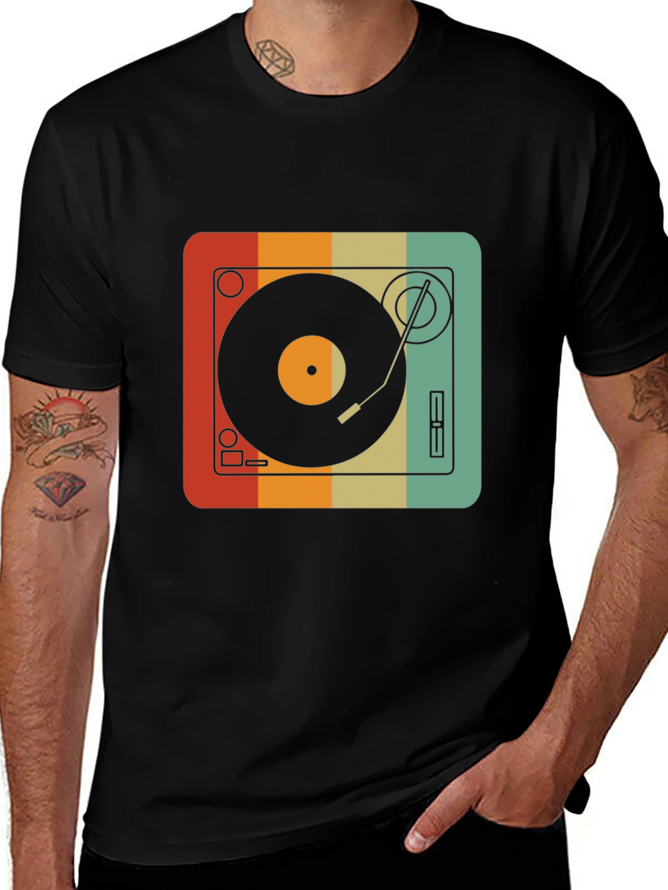 Variant 27 of Retro Turntable Graphic Tee - Vintage Record Player Shirt