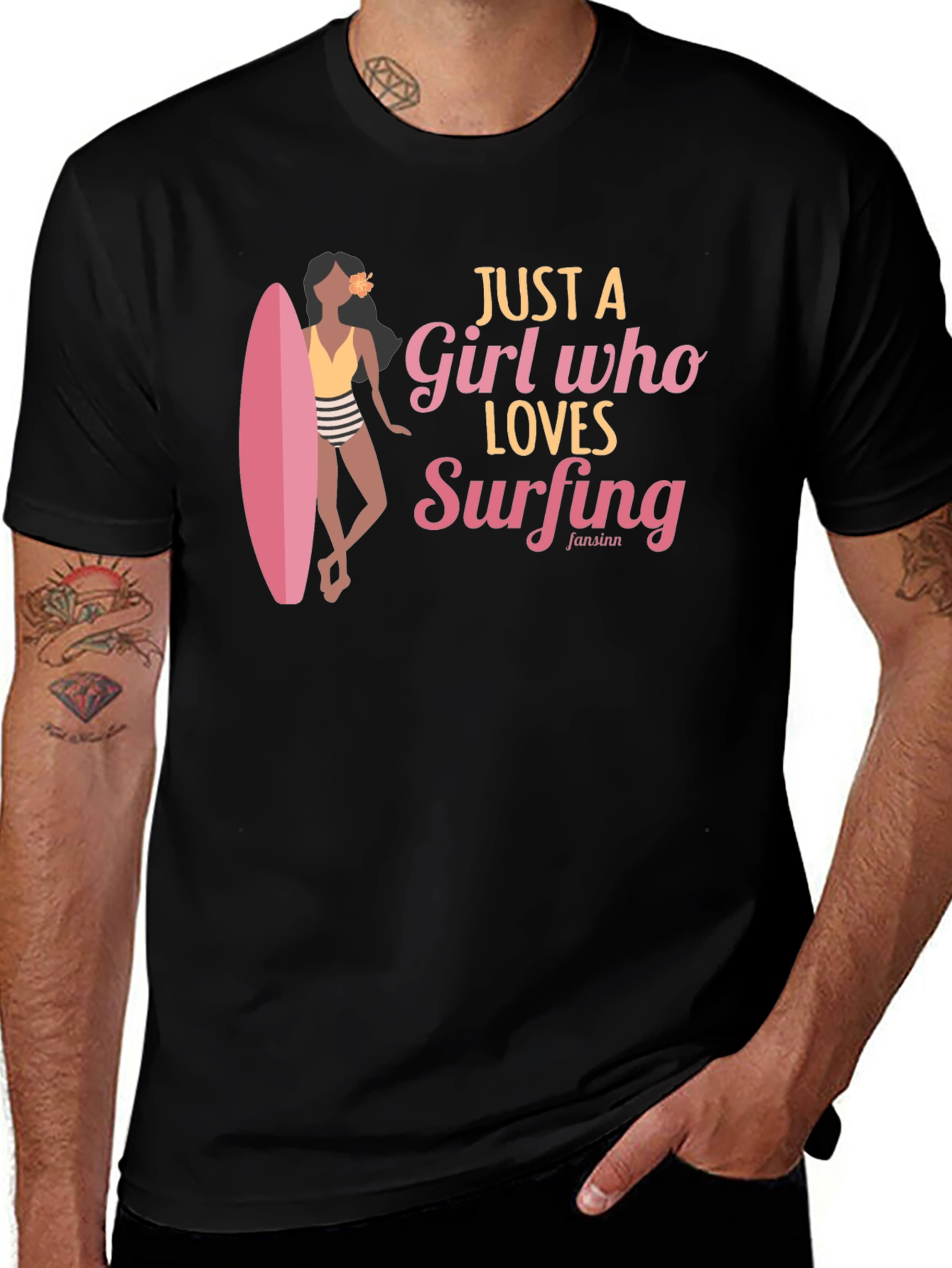Variant 16 of Just a Girl Who Loves Surfing Graphic Tee