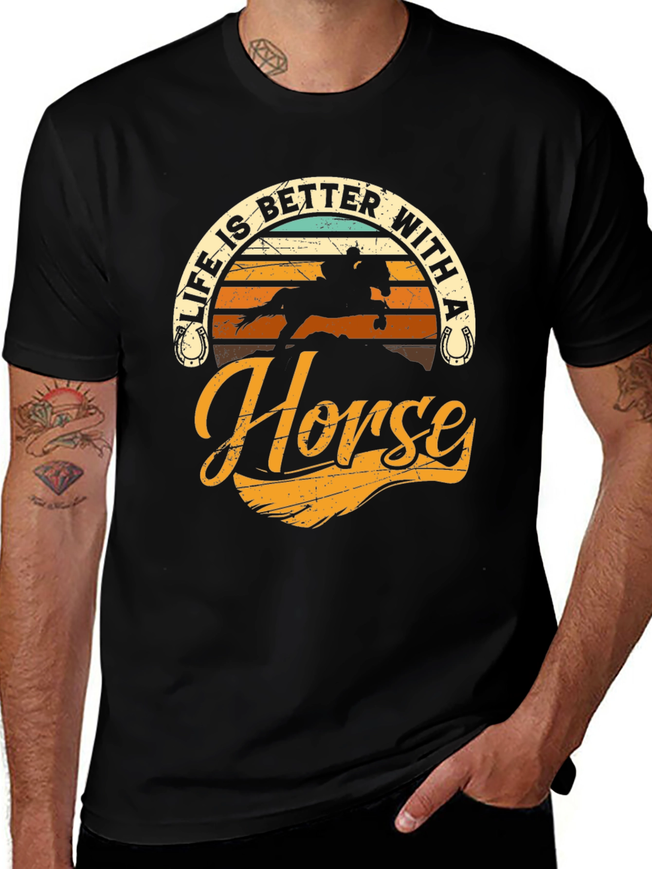 Variant 24 of Life is Better with a Horse T-Shirt