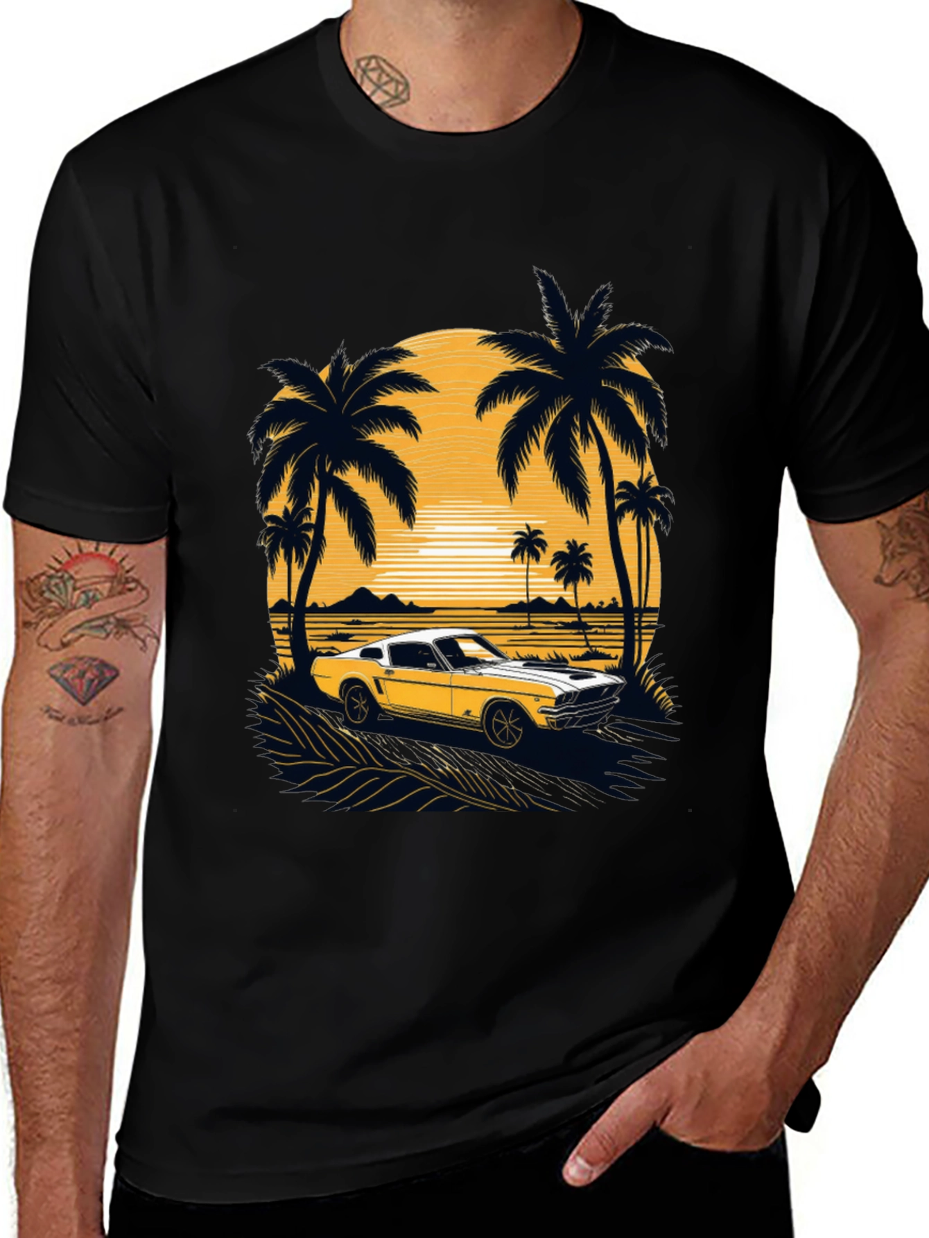 Variant 13 of Vintage Mustang Beach T-Shirt