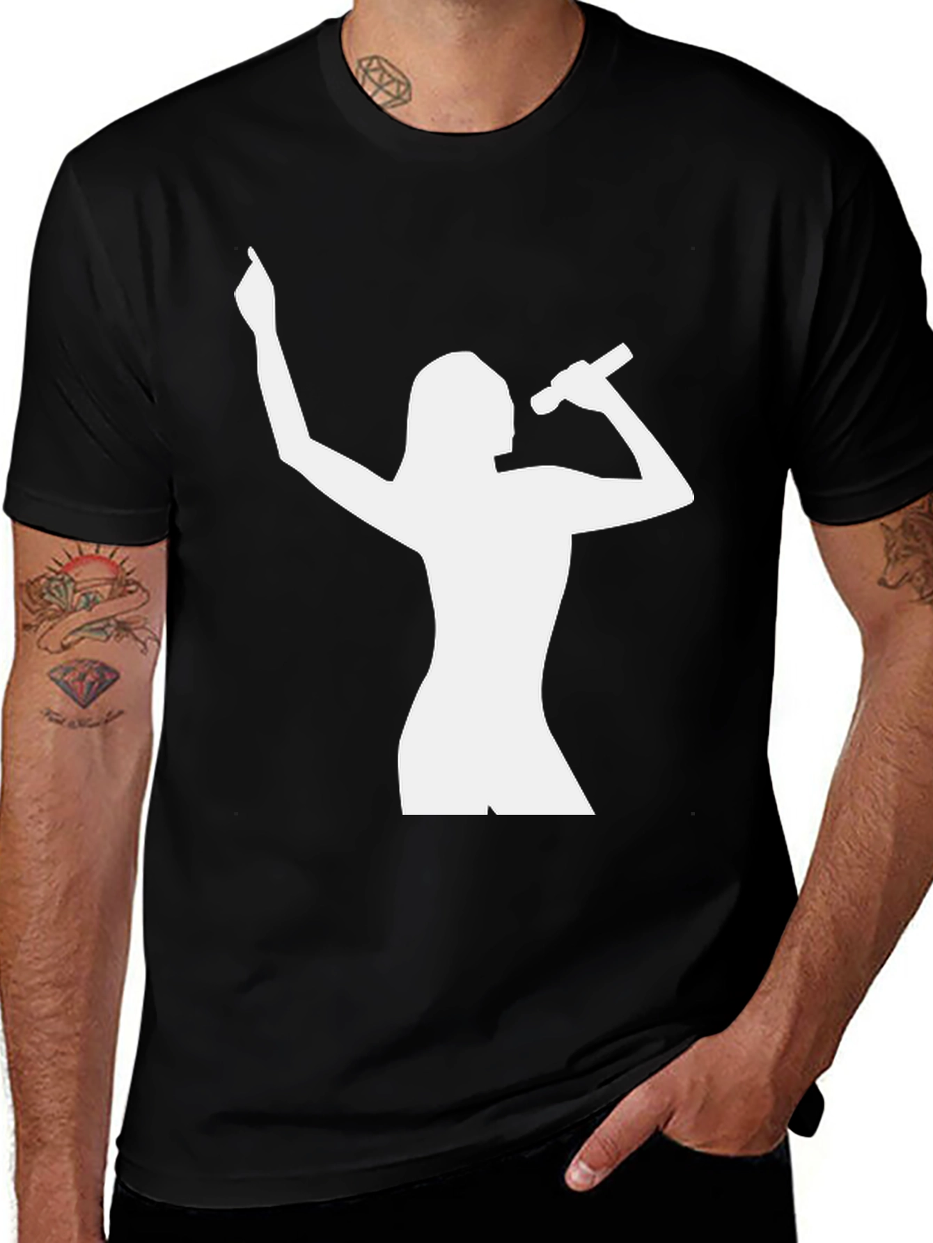 Singer Silhouette Graphic Black T-Shirt