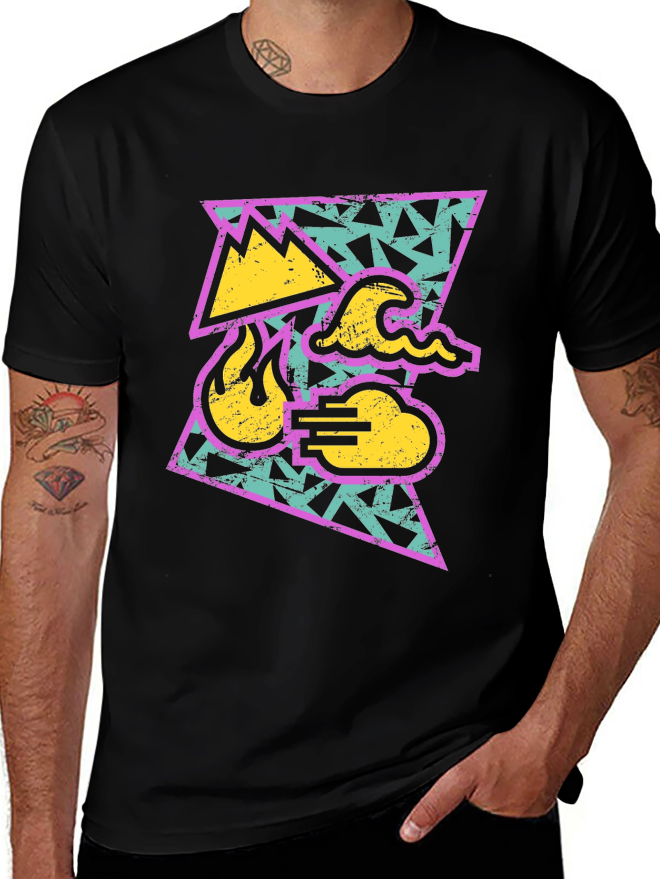 Variant 23 of Retro Elements Black T-Shirt