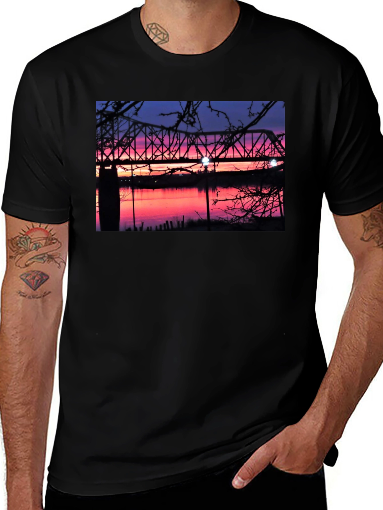 Variant 5 of Sunset Bridge Graphic T-Shirt