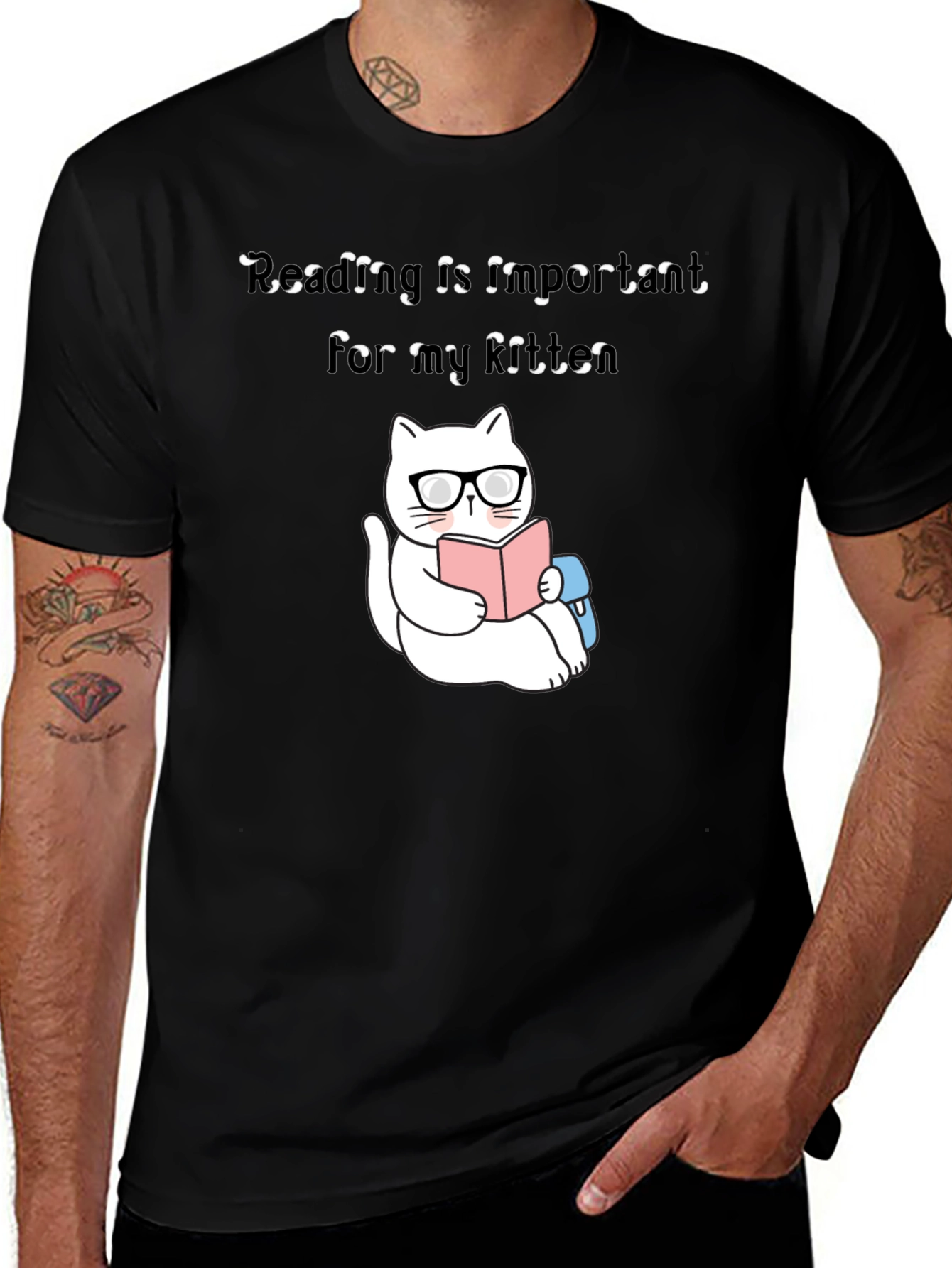 Variant 25 of Reading Kitten T-Shirt