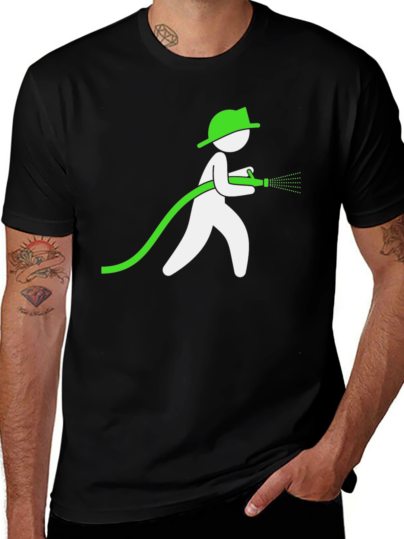 Variant 15 of Hose Guy Graphic Tee - Black Cotton T-Shirt