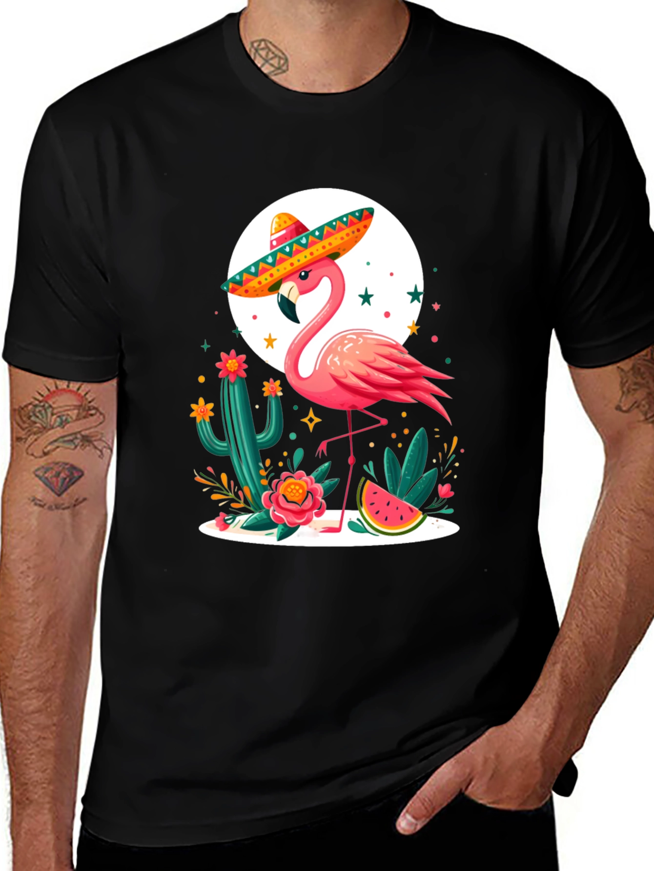 Variant 3 of Flamingo Fiesta T-Shirt - Tropical Party Tee